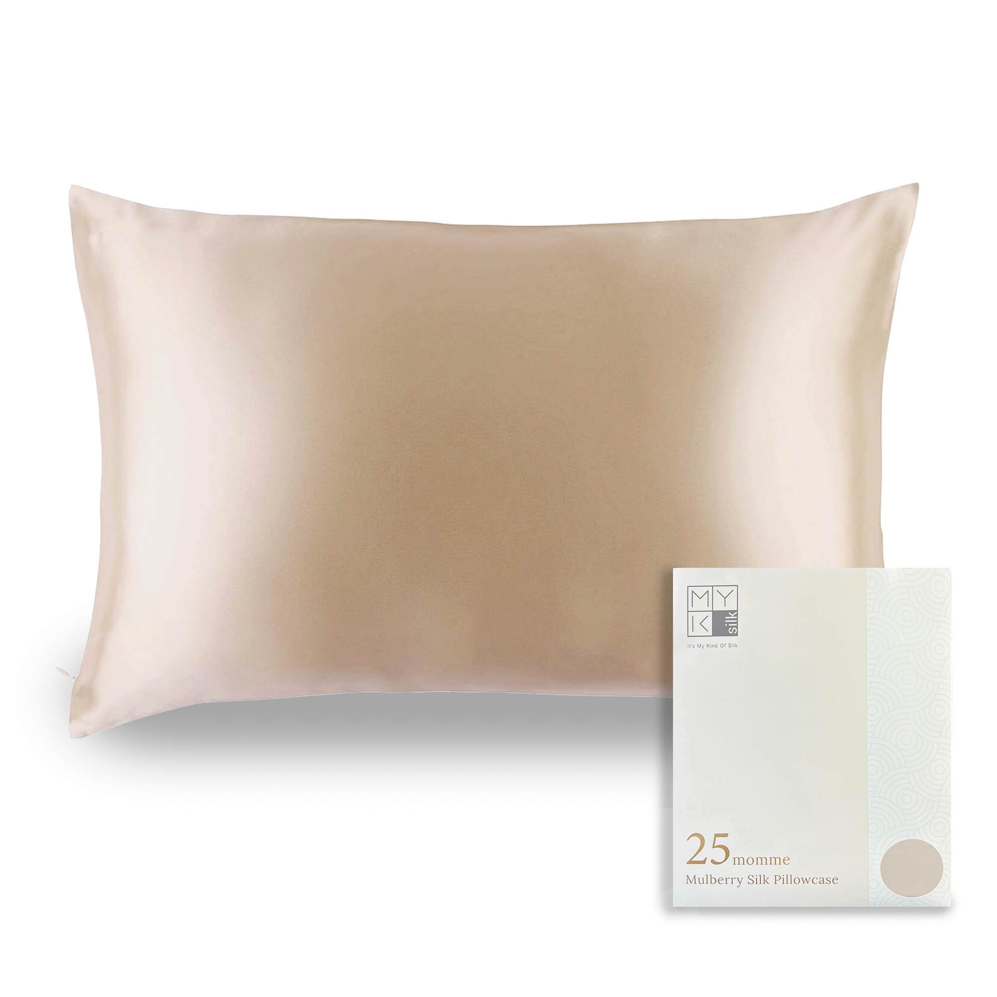 Products Luxury Mulberry Silk Pillowcase (25 momme) - MYK Silk #color_beige