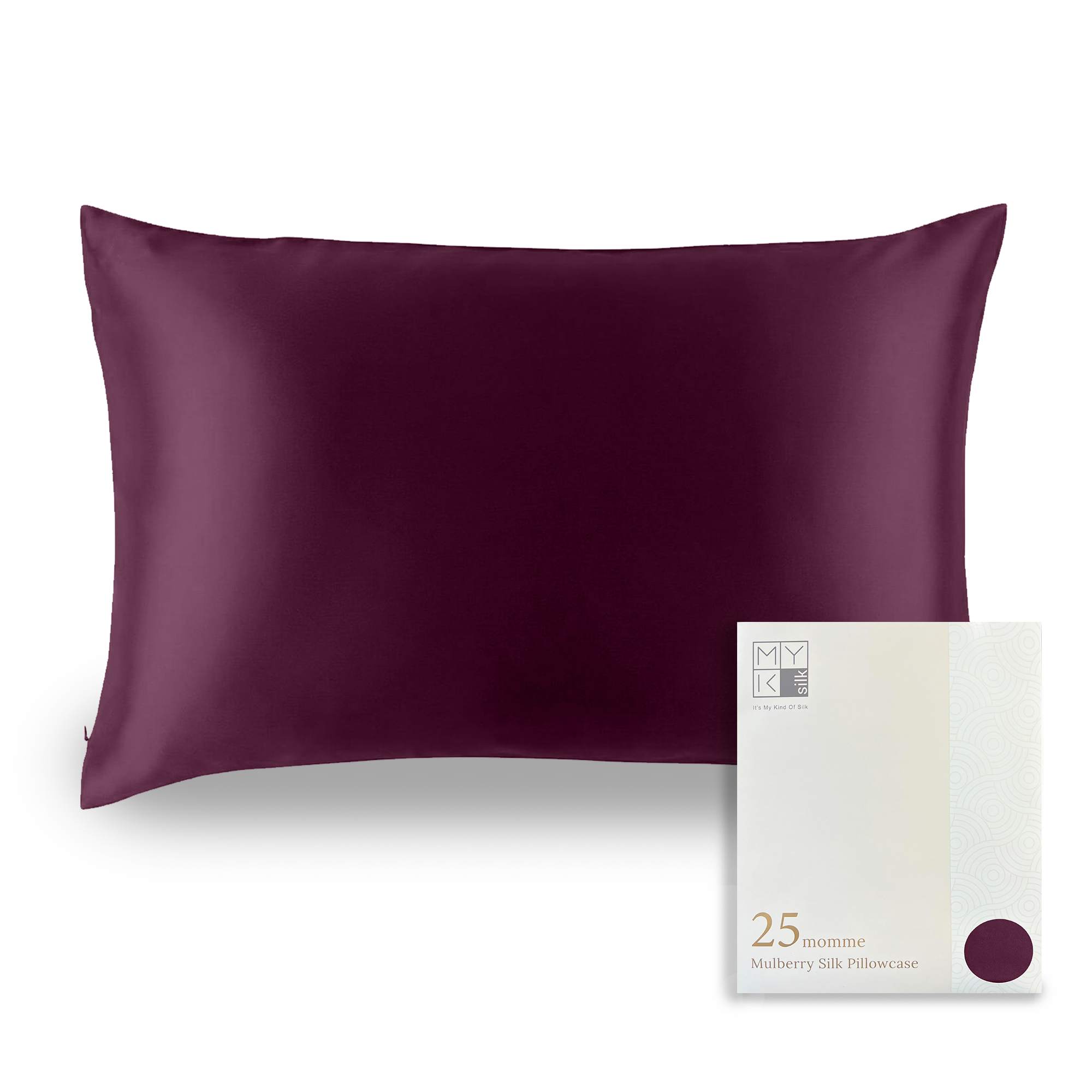 Products Luxury Mulberry Silk Pillowcase (25 momme) - MYK Silk #color_burgundy