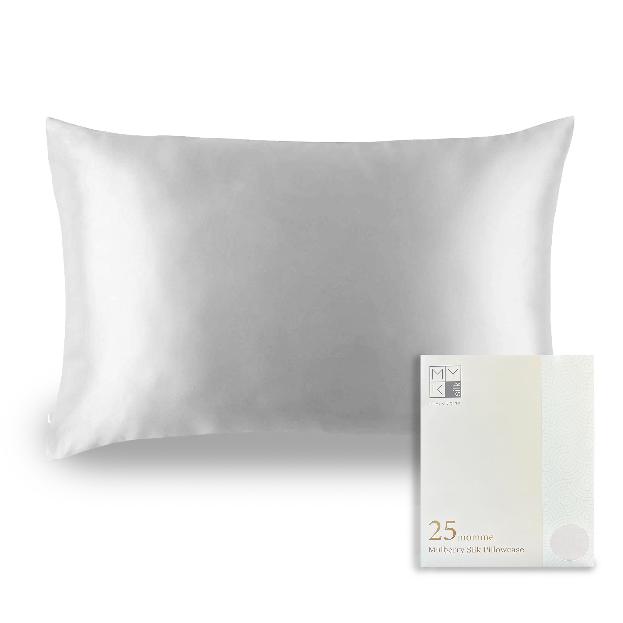 Products Luxury Mulberry Silk Pillowcase (25 momme) - MYK Silk #color_french grey