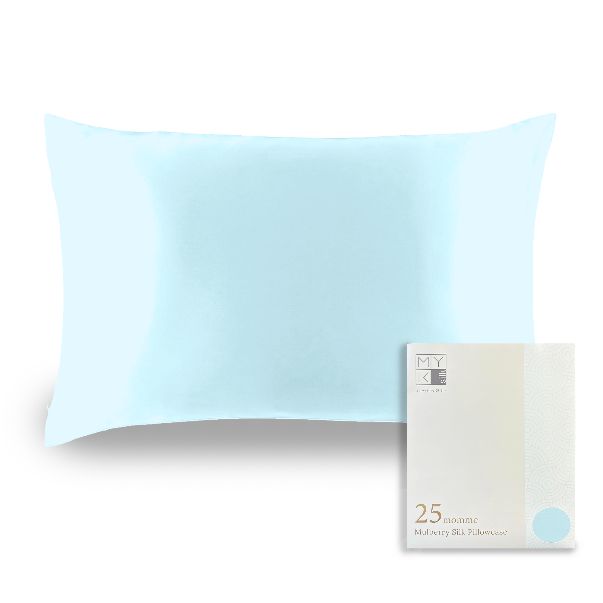 Products Luxury Mulberry Silk Pillowcase (25 momme) - MYK Silk #color_light blue