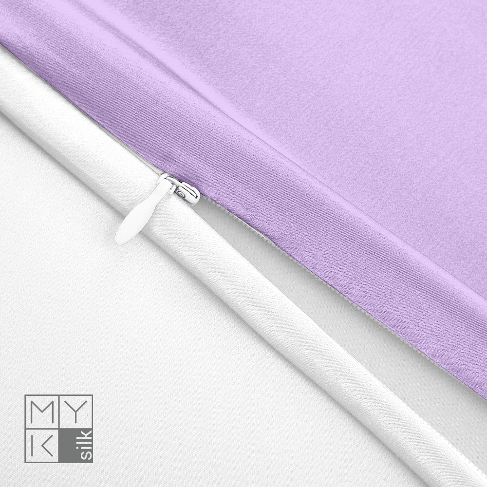 Natural Mulberry Silk Pillowcase with Cotton Underside (19 Momme) - MYK Silk #color_lavender