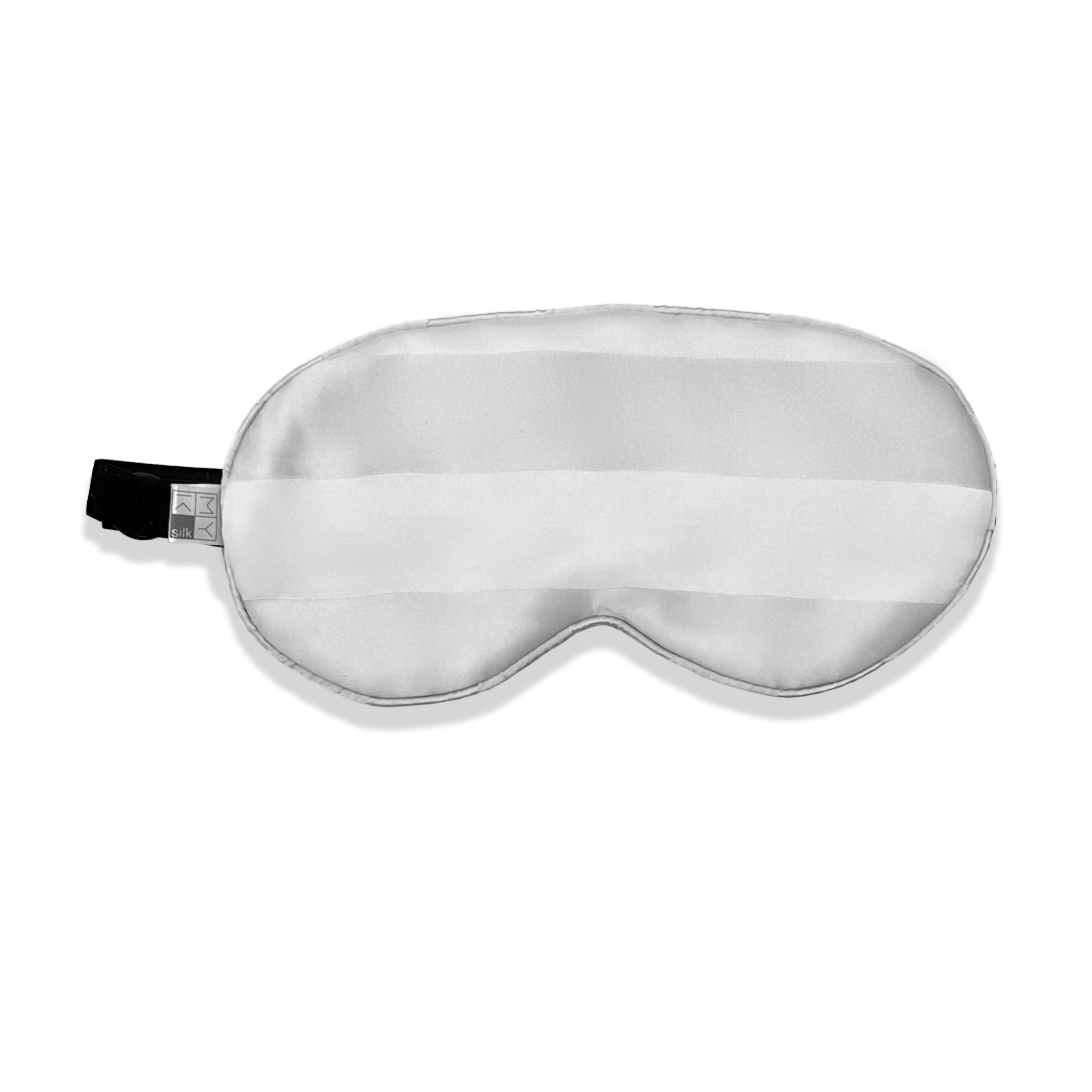 Beauty Silk Eye Mask with Velvet Band - MYK Silk #color_sterling silver