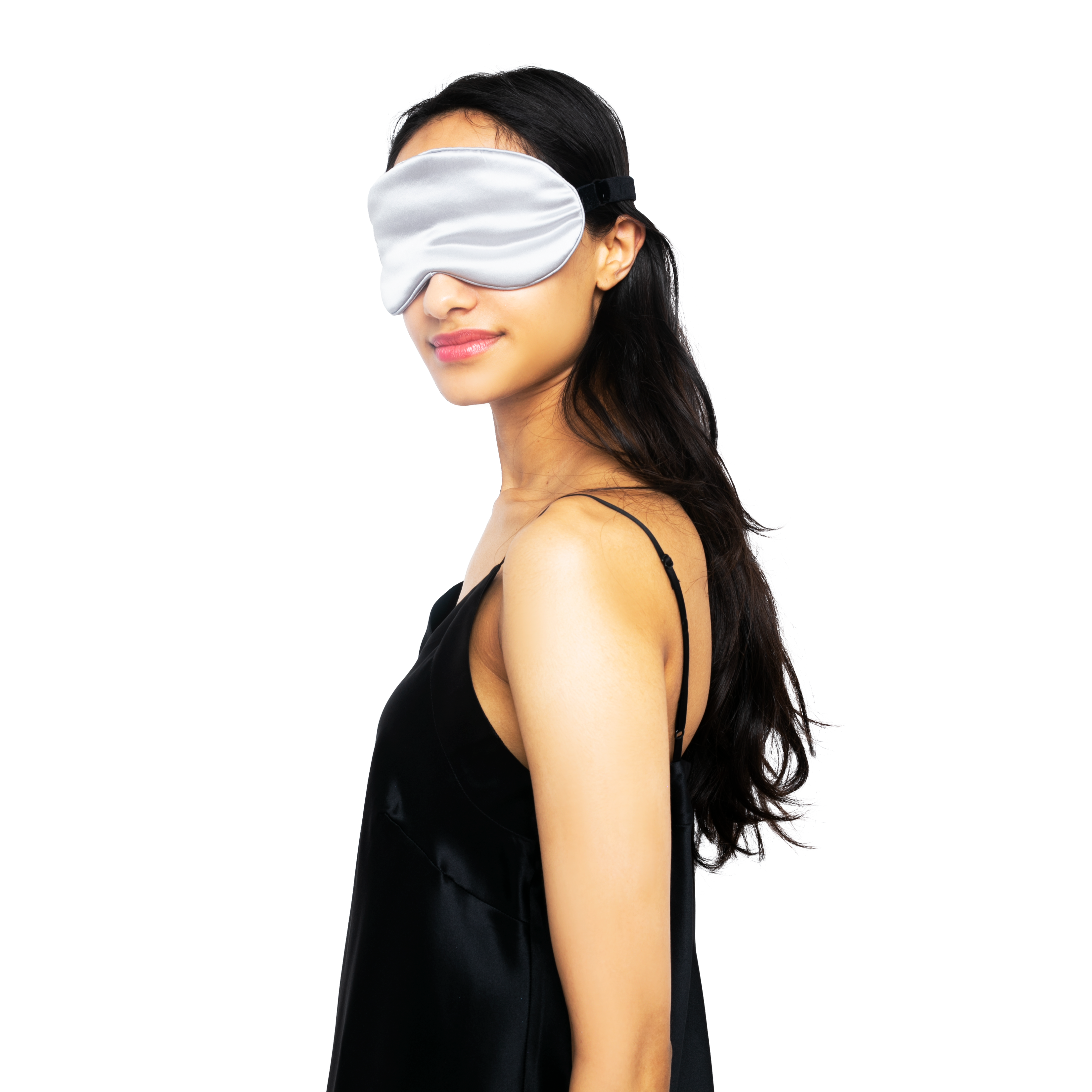 Beauty Silk Eye Mask with Velvet Band - MYK Silk #color_french grey