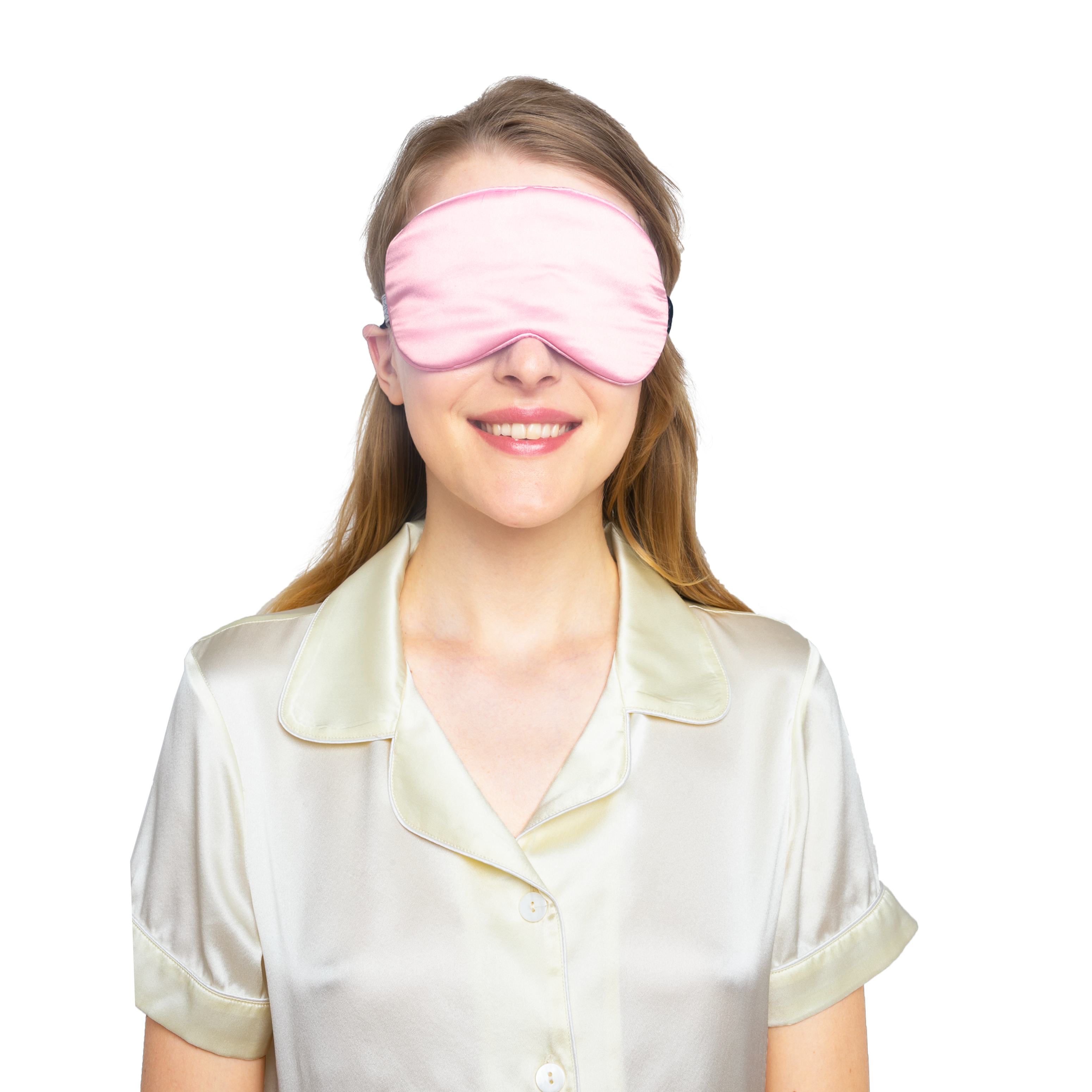 Beauty Silk Eye Mask with Velvet Band - MYK Silk #color_pink