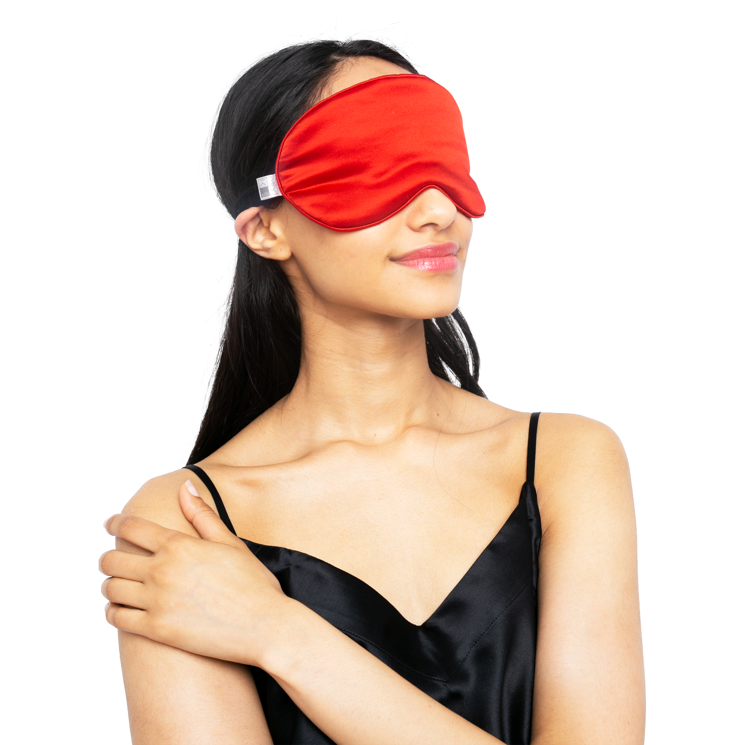 Beauty Silk Eye Mask with Velvet Band - MYK Silk #color_red
