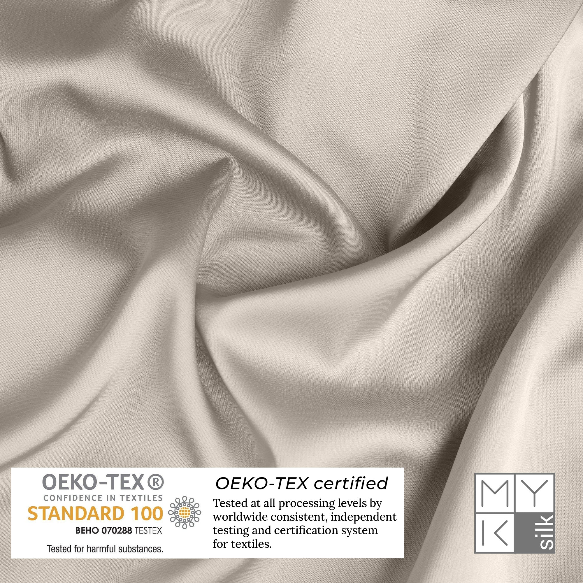 Products Luxury Mulberry Silk Pillowcase with Cotton Underside (25 momme) - MYK Silk #color_beige