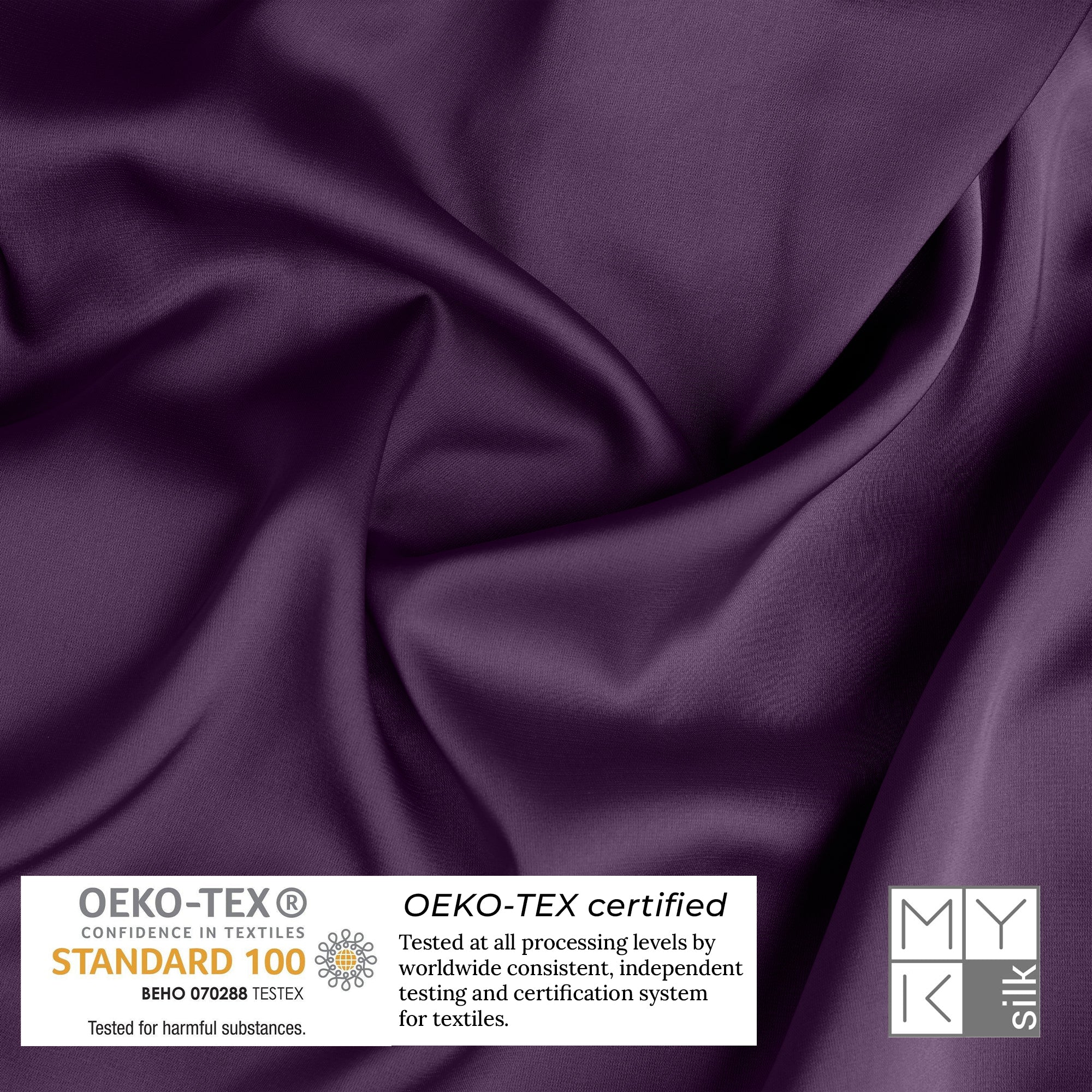 Products Luxury Mulberry Silk Pillowcase with Cotton Underside (25 momme) - MYK Silk #color_dark purple