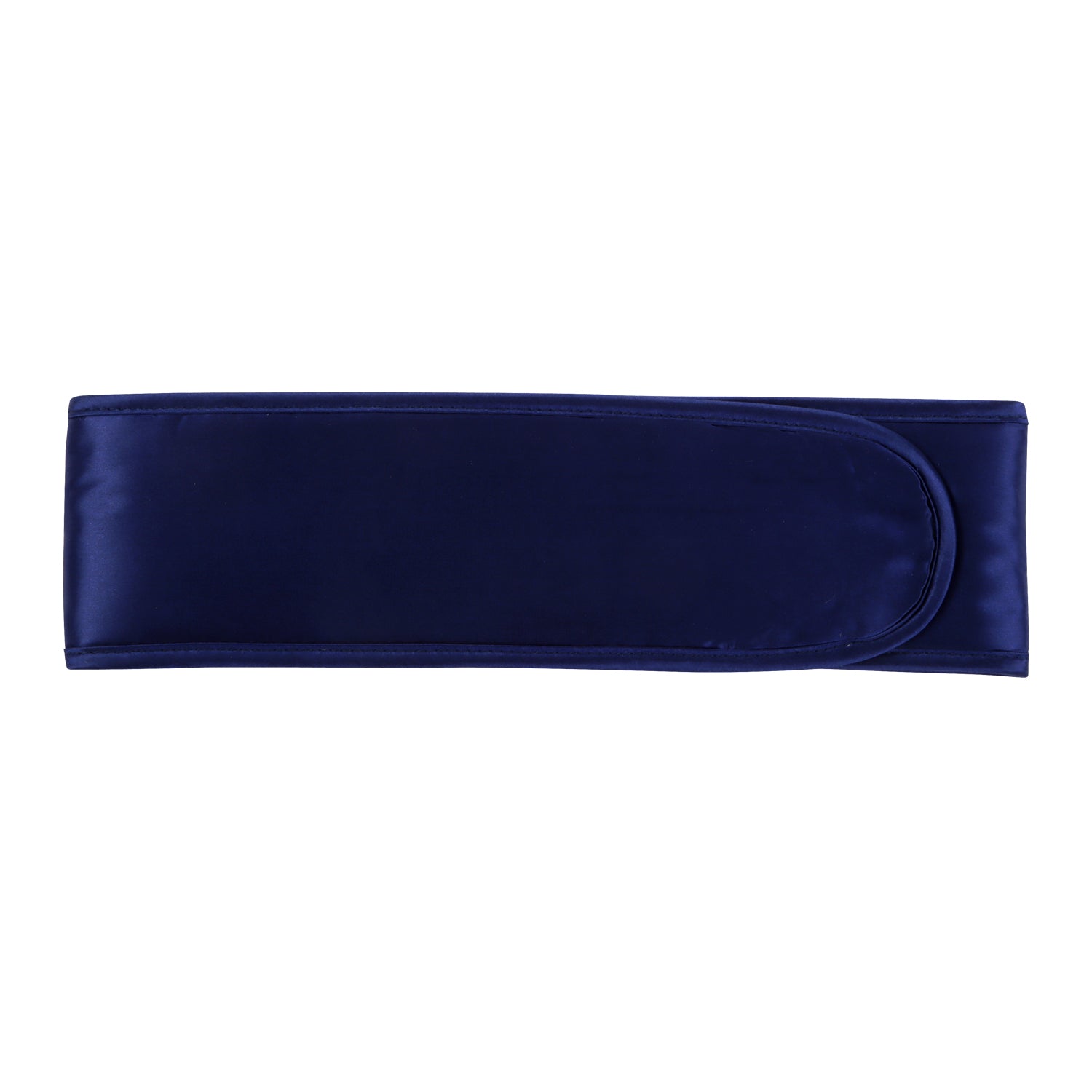 Silk Padded Spa Headband with Velcro - MYK Silk #color_navy blue