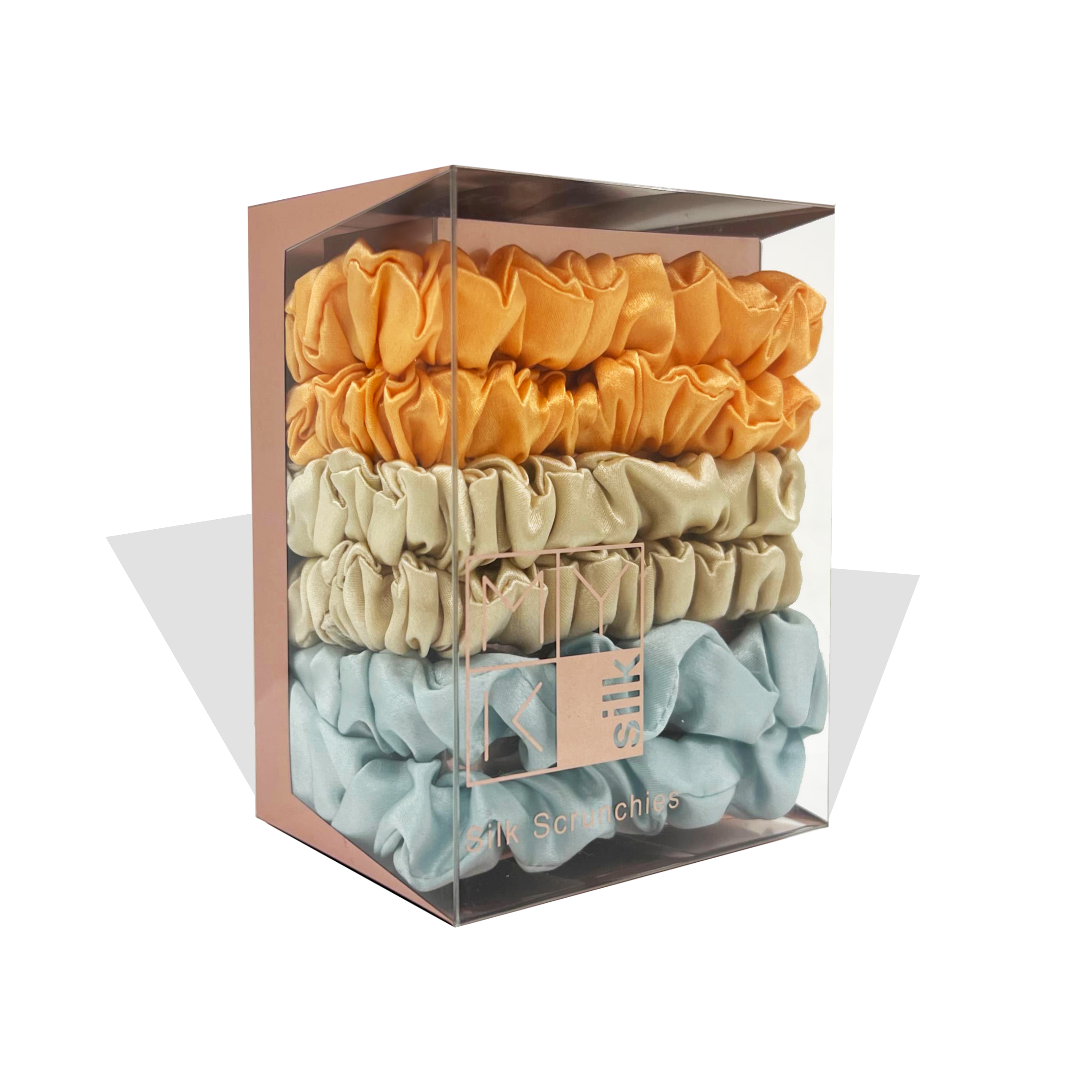  Small Silk Scrunchies (Pack of 6) - MYK Silk #color_breeze pack