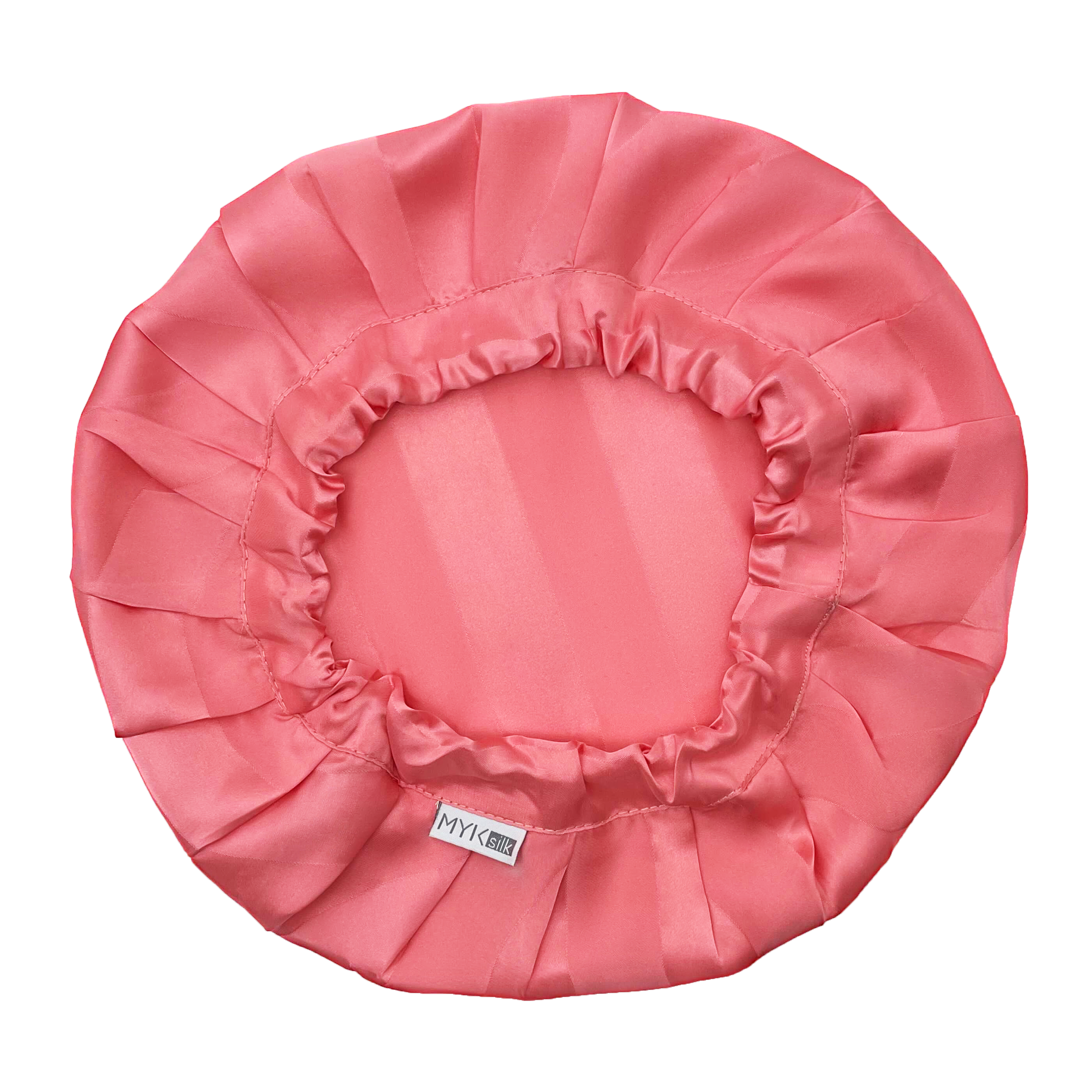 Silk Night Sleeping Cap Bonnet with Comfort Elastic Band - MYK Silk #color_pink stripes