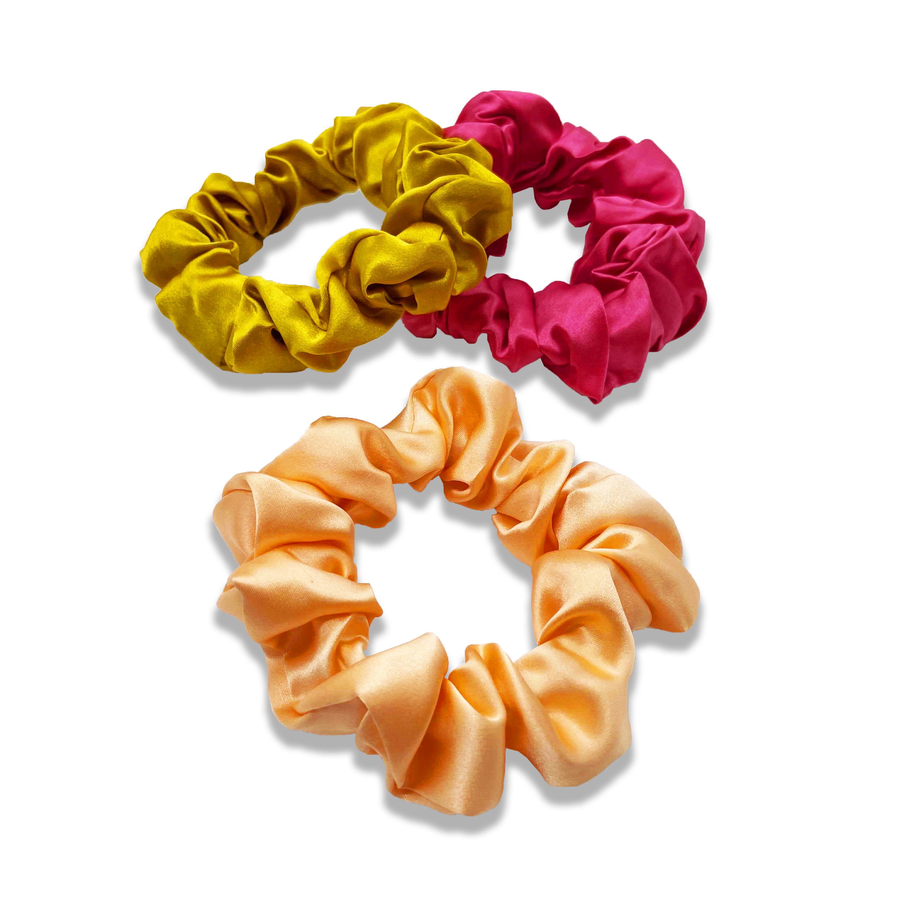Large Silk Scrunchies (Pack of 3) - MYK Silk #color_sunset pack