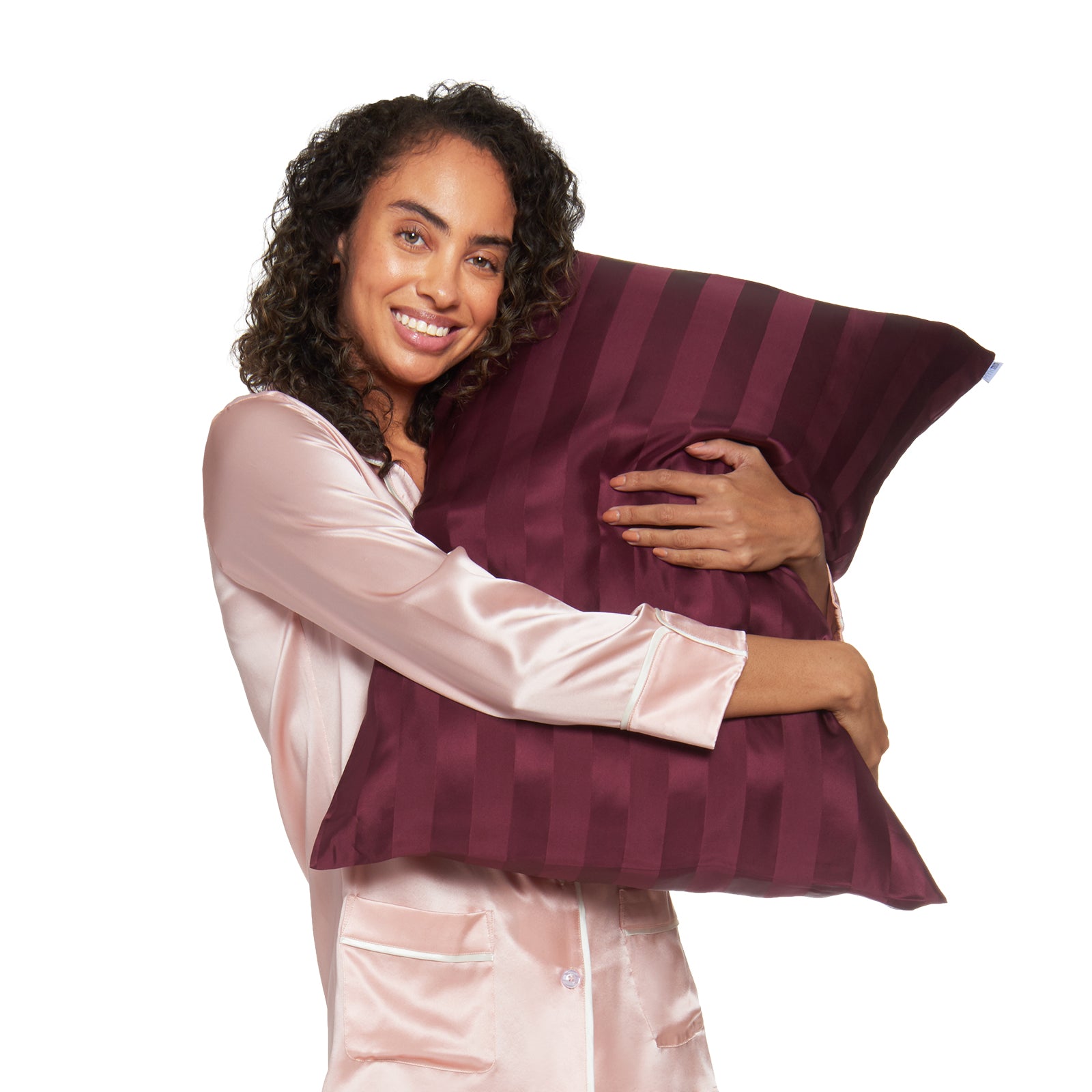 Natural Mulberry Silk Pillowcase (19 Momme) - MYK Silk #color_wine red stripes