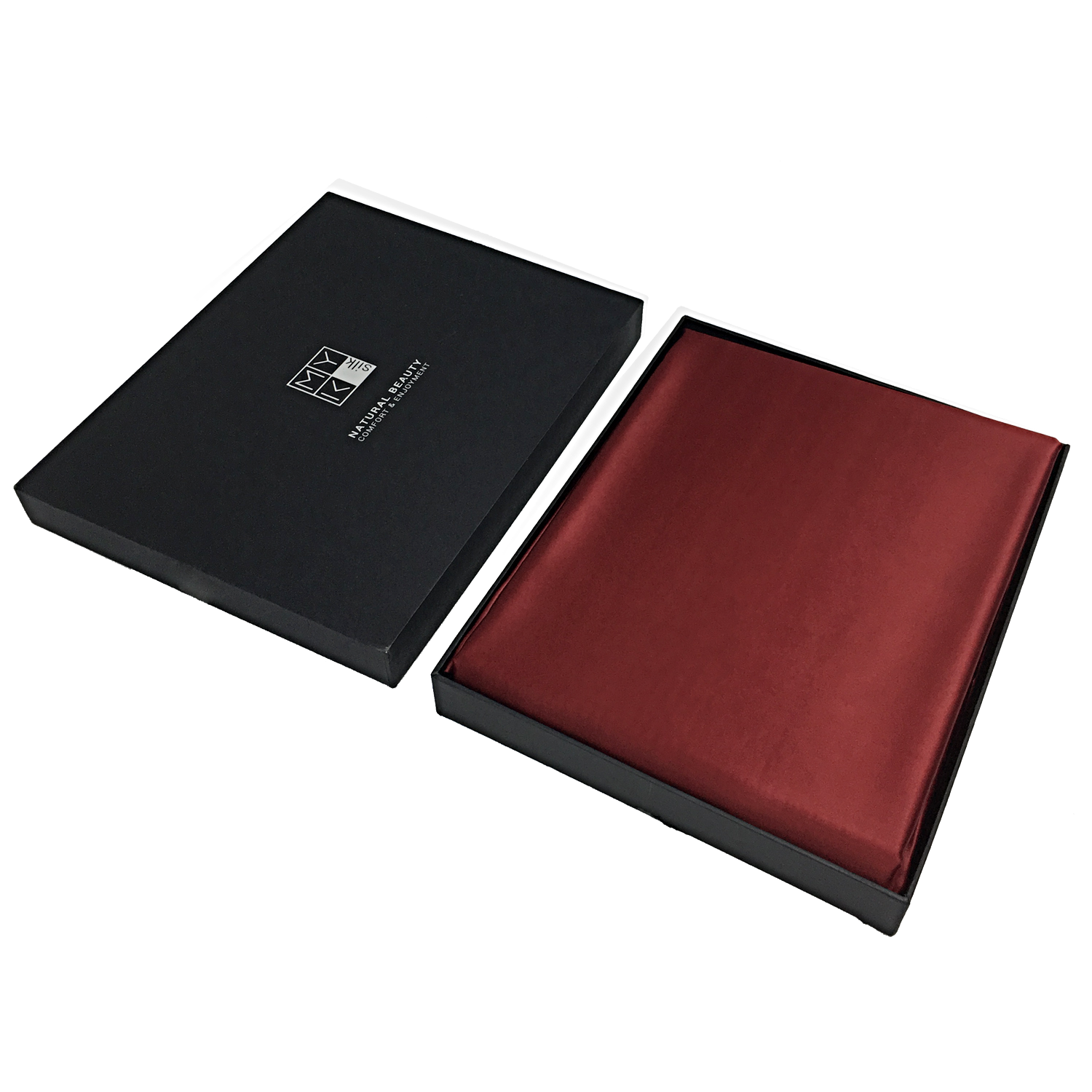 Silk Seamless Flat Sheet, Queen Size - MYK Silk #color_burgundy