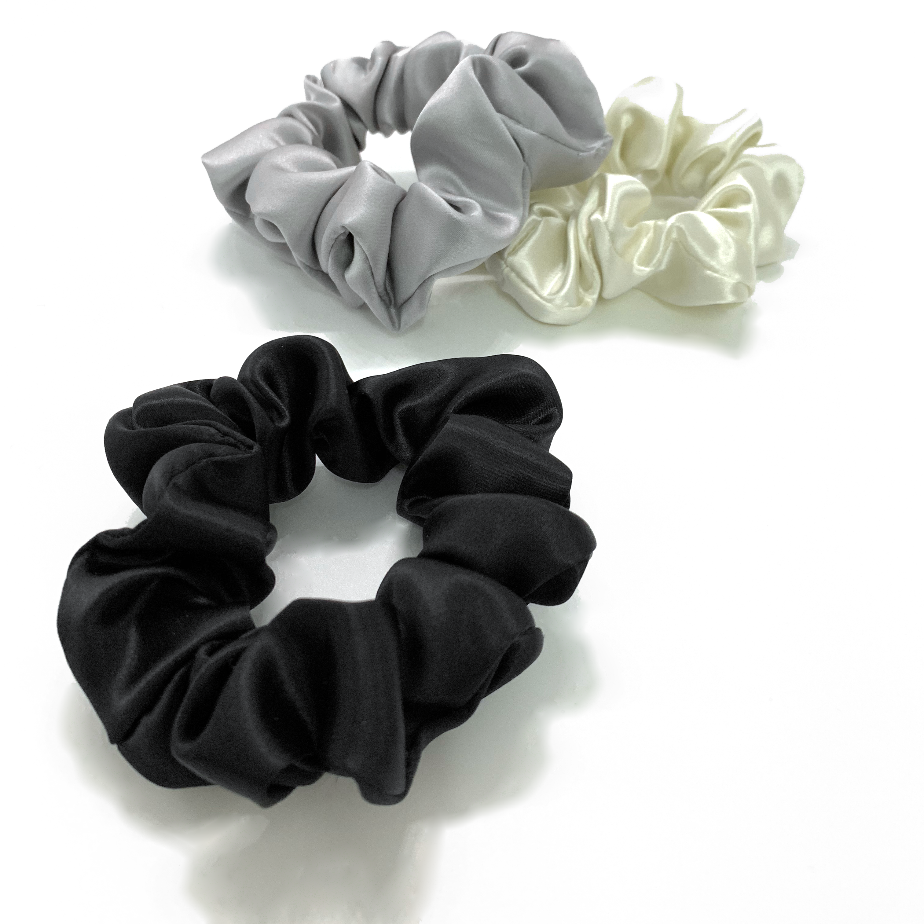 Large Silk Scrunchies (Pack of 3) - MYK Silk #color_neutral pack 