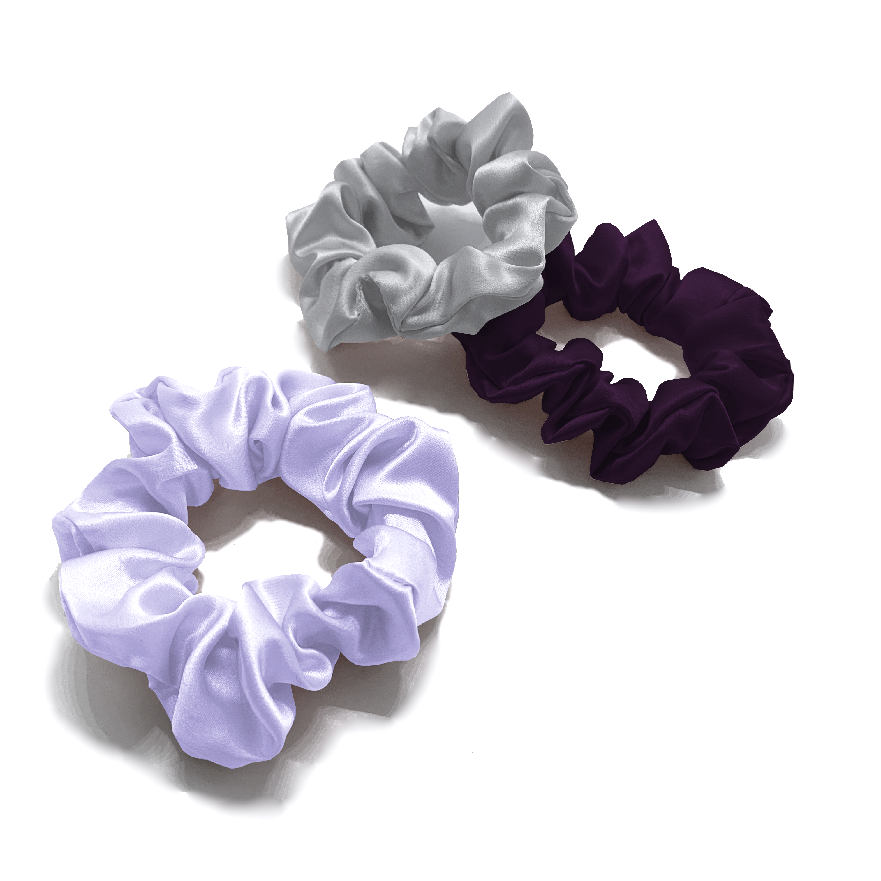 Large Silk Scrunchies (Pack of 3) - MYK Silk #color_lavender pack