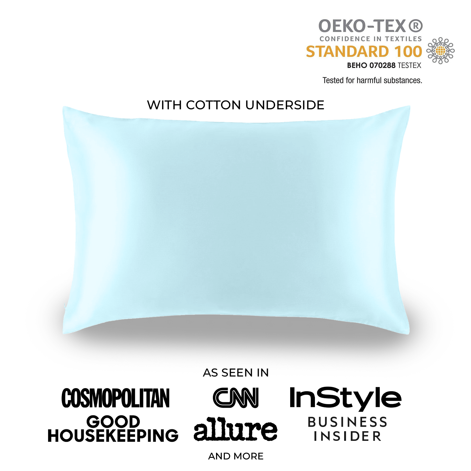 MYK Silk Natural Pillowcase with Cotton Underside