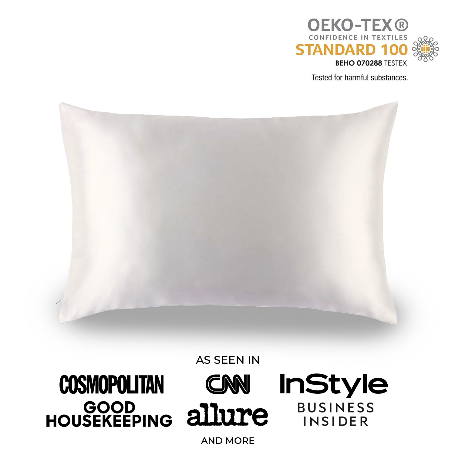 100% Pure Silk Pillowcase - Silver Grey