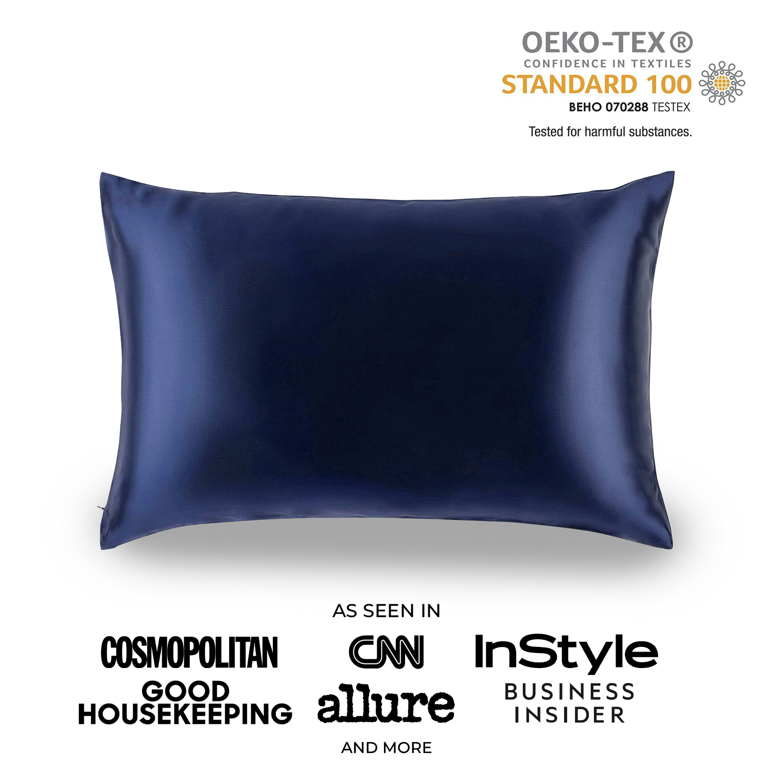 Natural Mulberry Silk Pillowcase (19 Momme) - MYK Silk #color_navy blue