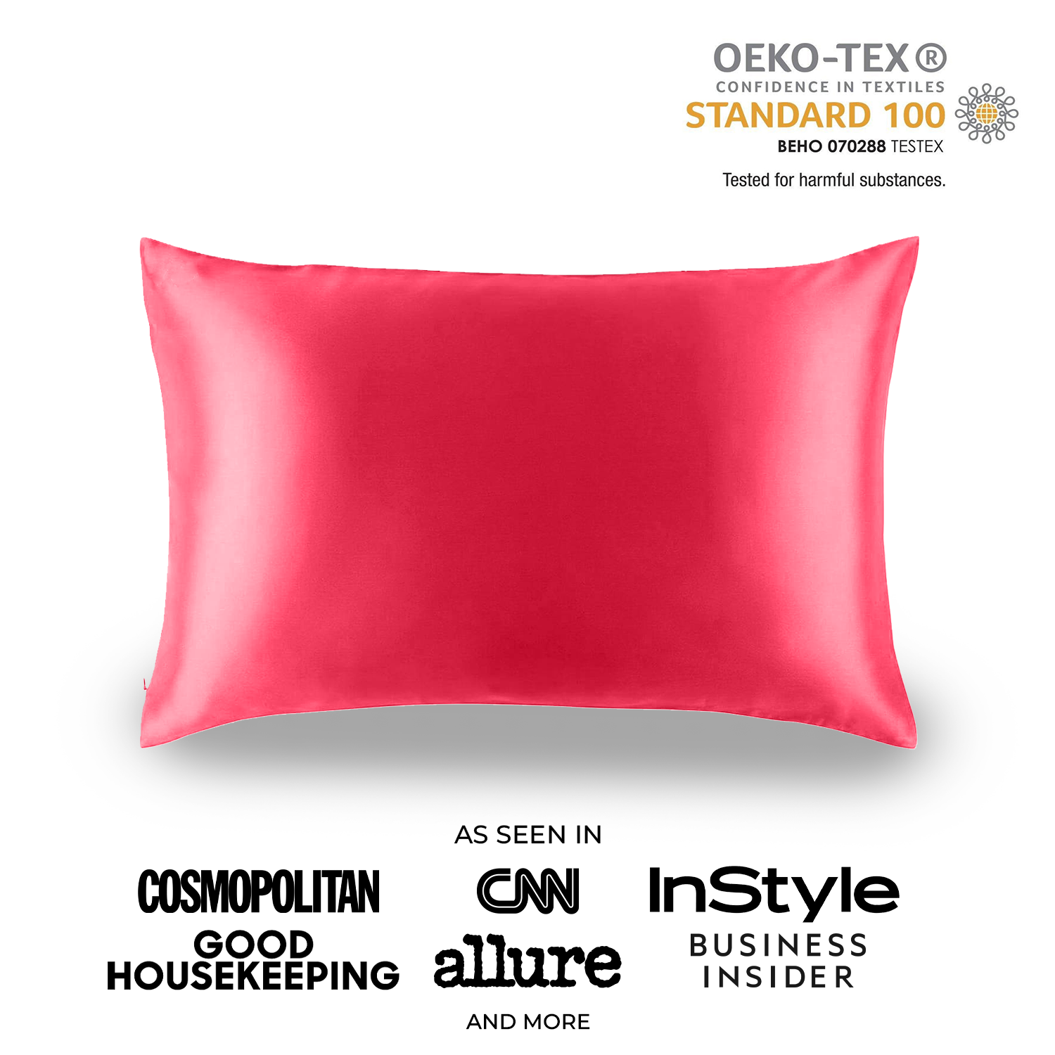 Natural Mulberry Silk Pillowcase (19 Momme) - Viva Magenta
