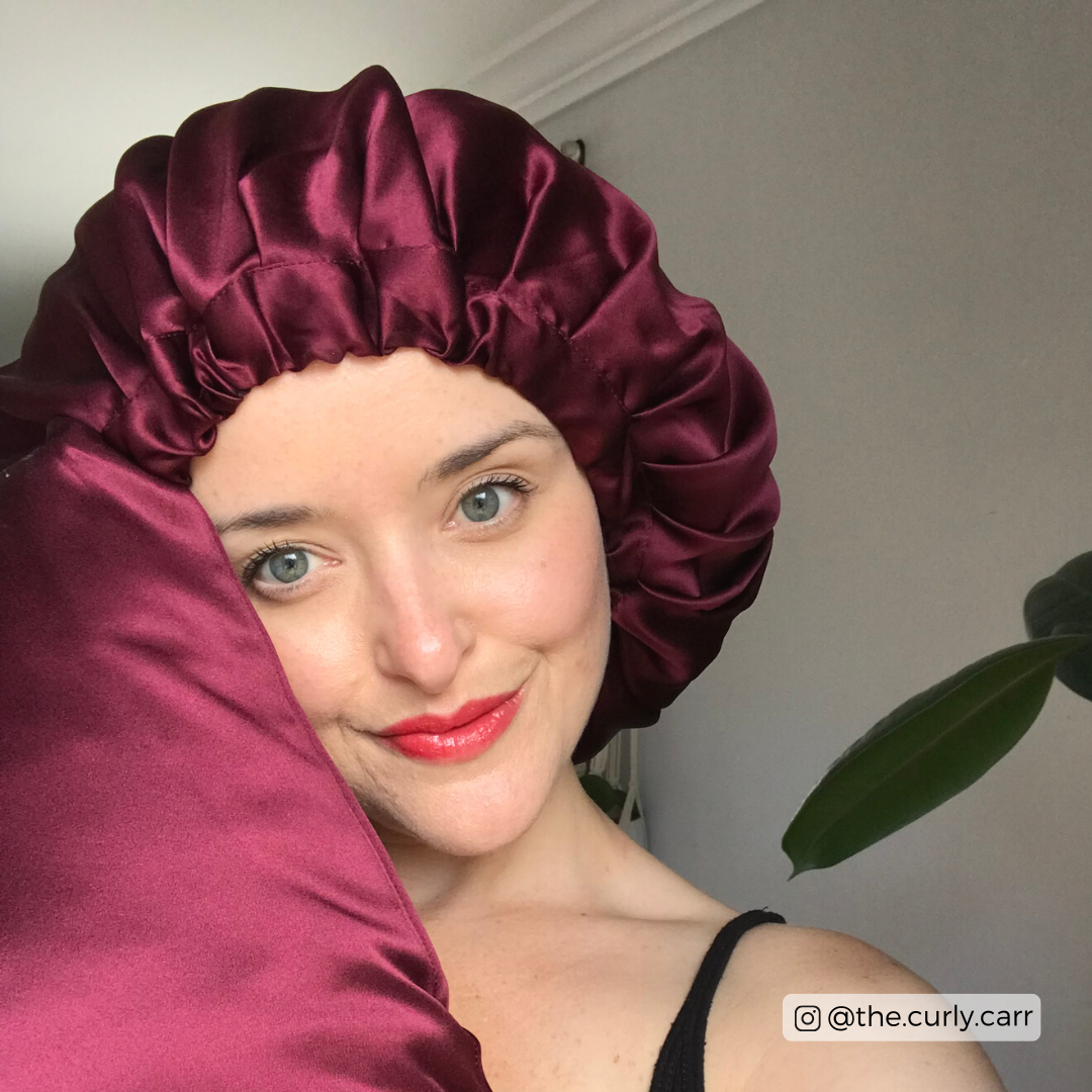 OLESILK Silk-Bonnet for Curly Hair, Silk Hair Bonnet for Sleeping