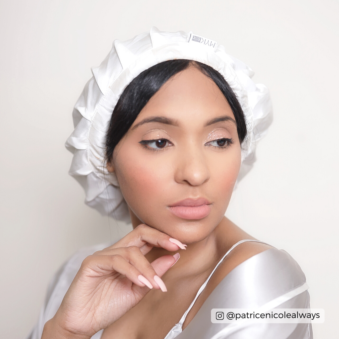 SATIN BONNET HEADWRAP Lightweight Silk Sleep Cap Afro Curly 