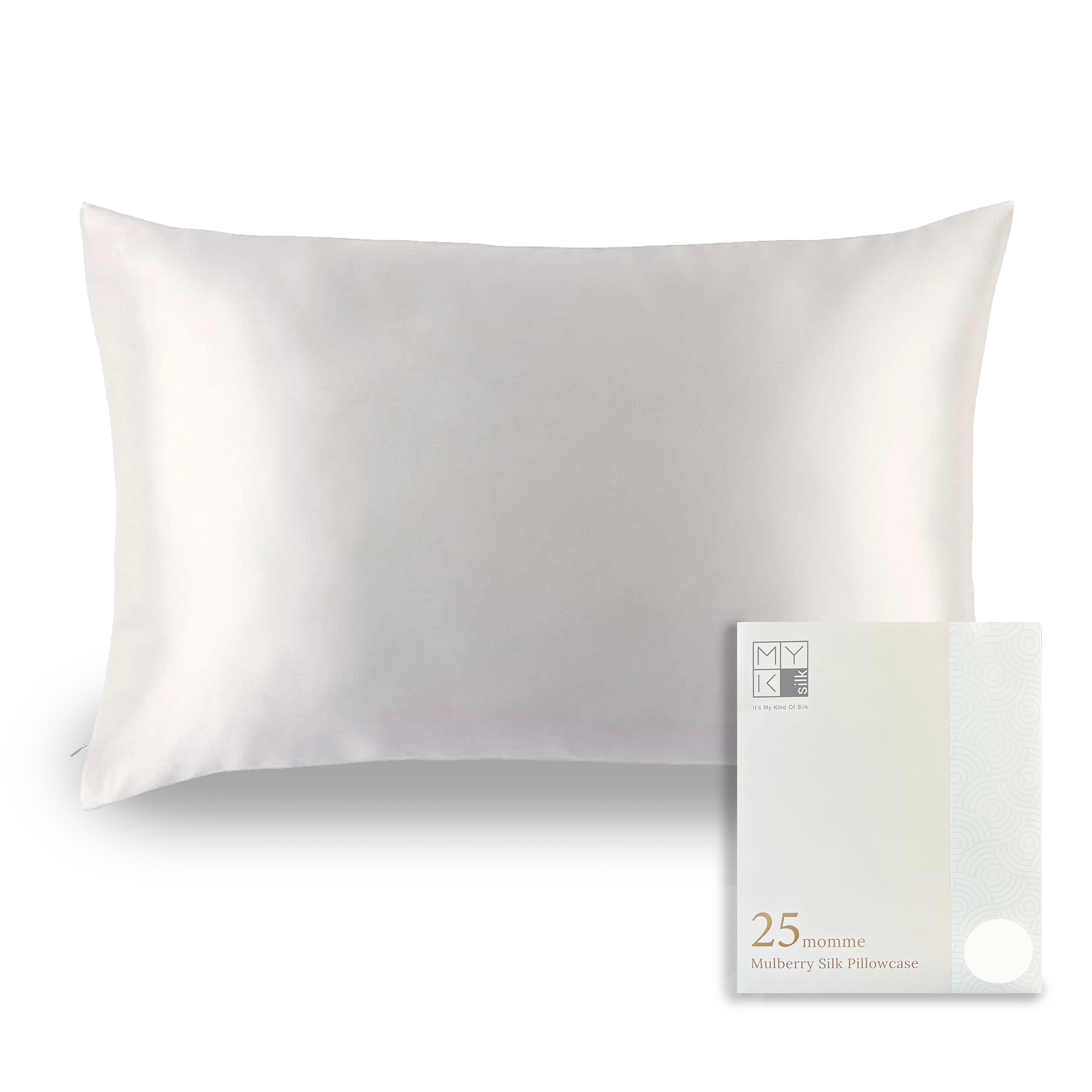 Products Luxury Mulberry Silk Pillowcase (25 momme) - MYK Silk #color_ivory white