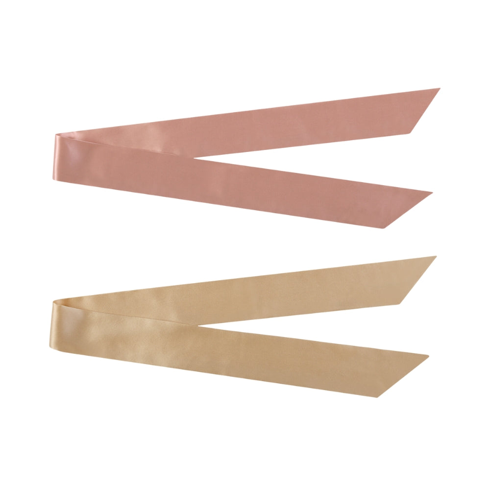 Pure Silk Ribbon In Two-color combo - MYK Silk #color_champagne set (champagne and beige)
