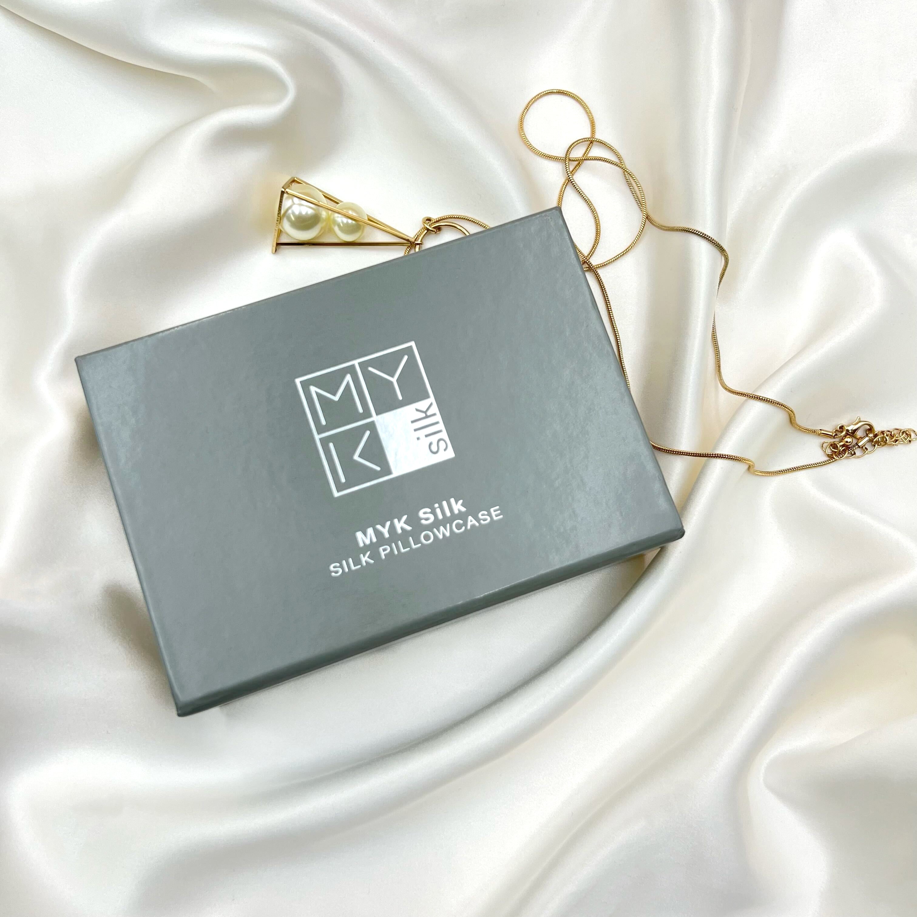 Limited Edition Mulberry Silk Pillowcase (30 momme), Queen Size - MYK Silk #color_french grey