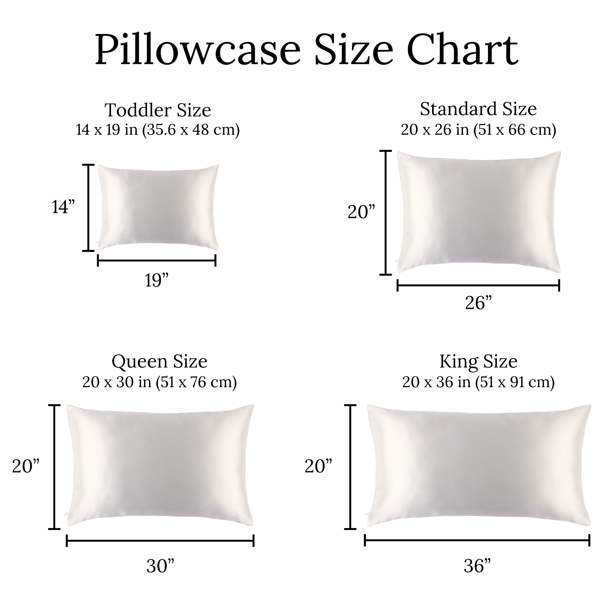 天然桑蚕丝棉底枕套（19 姆米），Standard Size