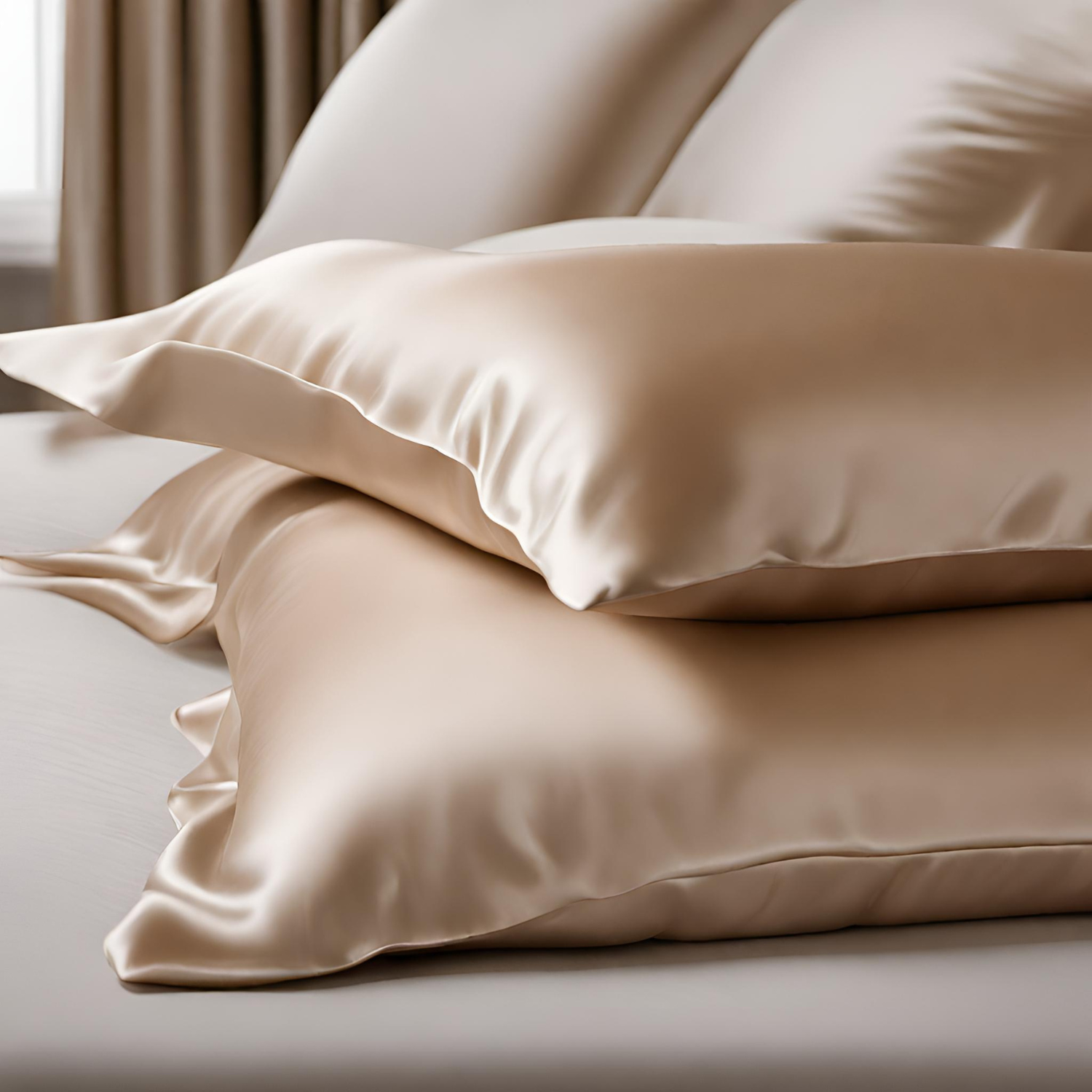 Luxury Beige Silk Pillowcase