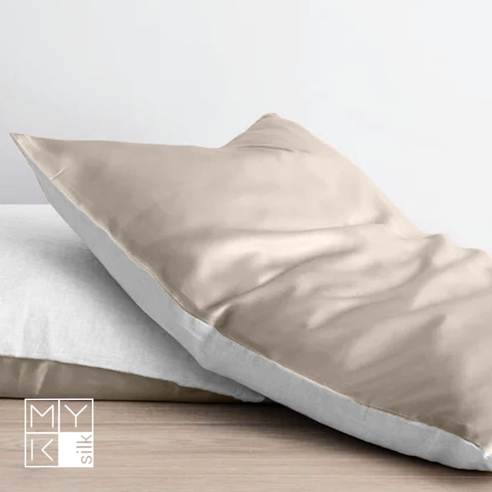 22 Momme White Silk Pillowcase & Plum Sleep Mask Bundle