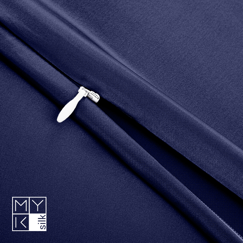 Natural Mulberry Silk Pillowcase (19 Momme) - MYK Silk #color_navy blue