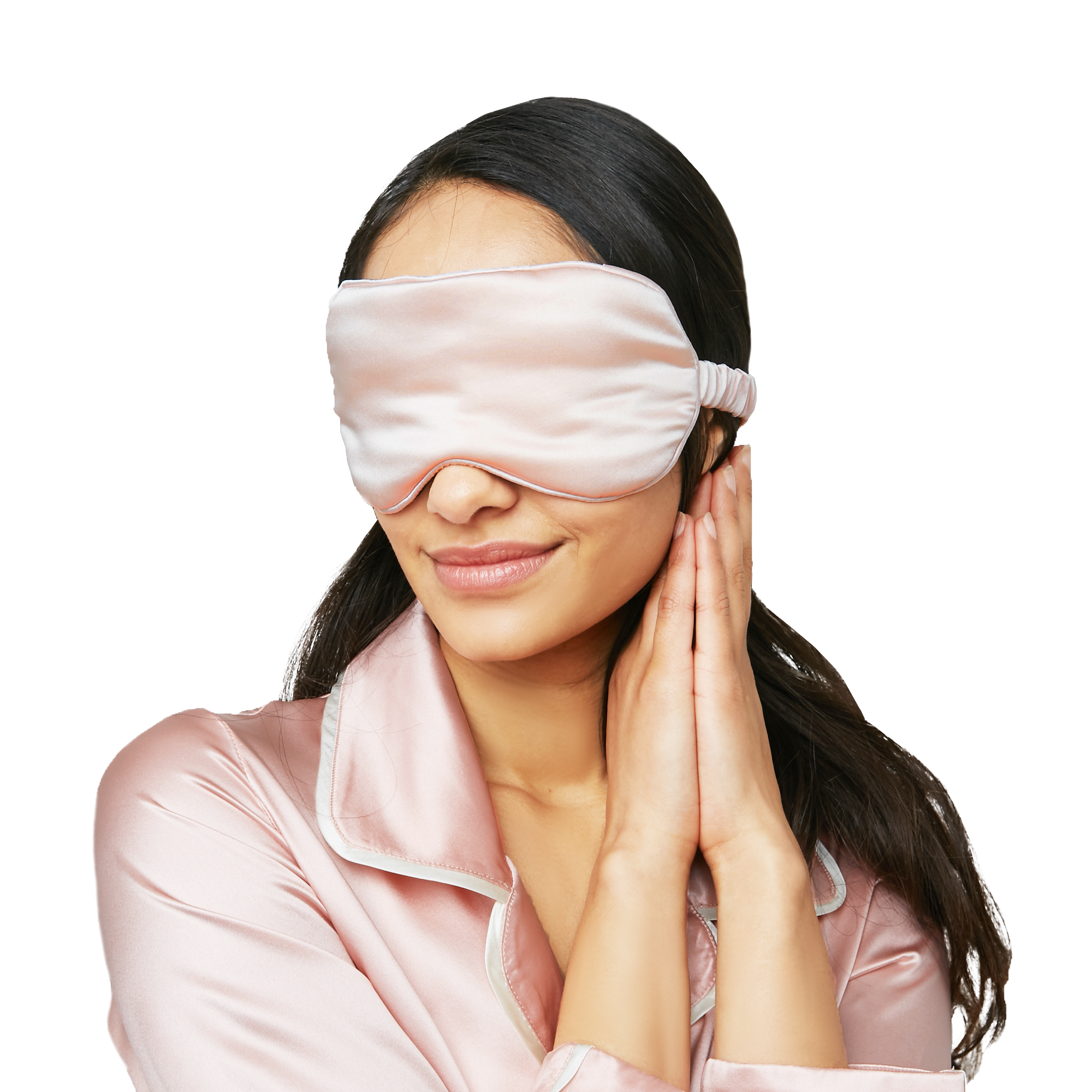 Luxury Silk Eye Mask with Silk-Covered Elastic Band (25 momme) - MYK Silk #color_blush