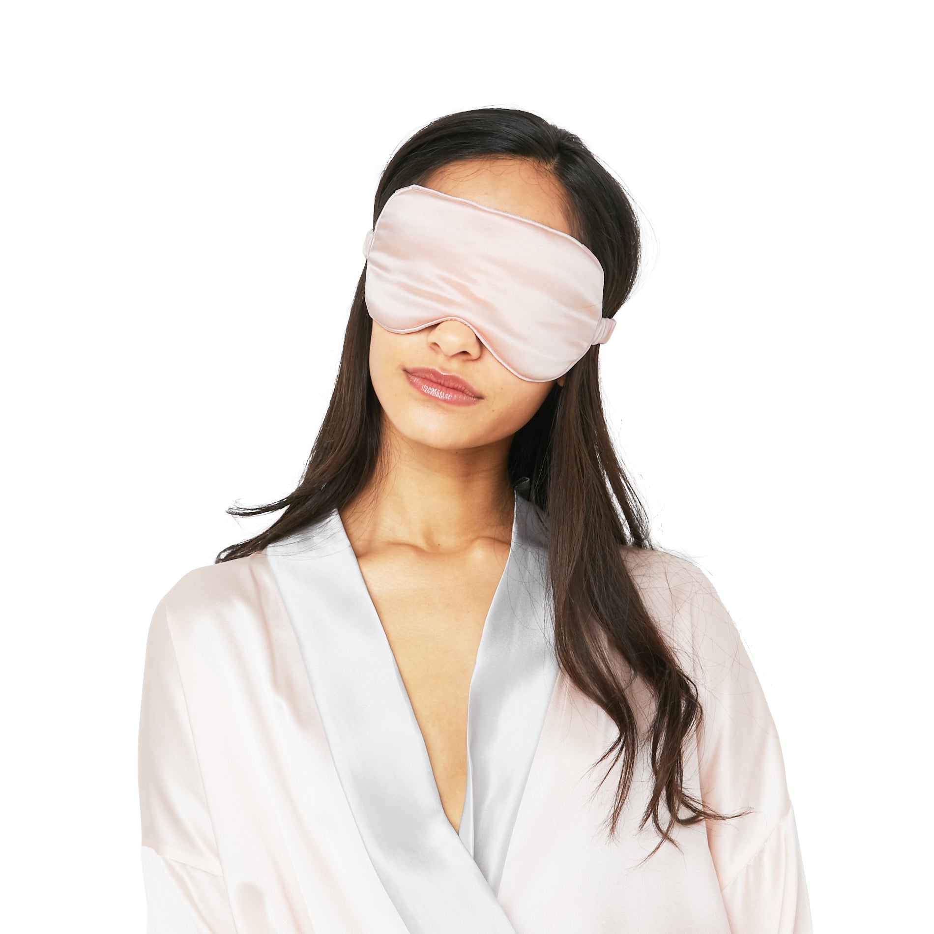 Luxury Silk Eye Mask with Silk-Covered Elastic Band (25 momme) - MYK Silk #color_blush