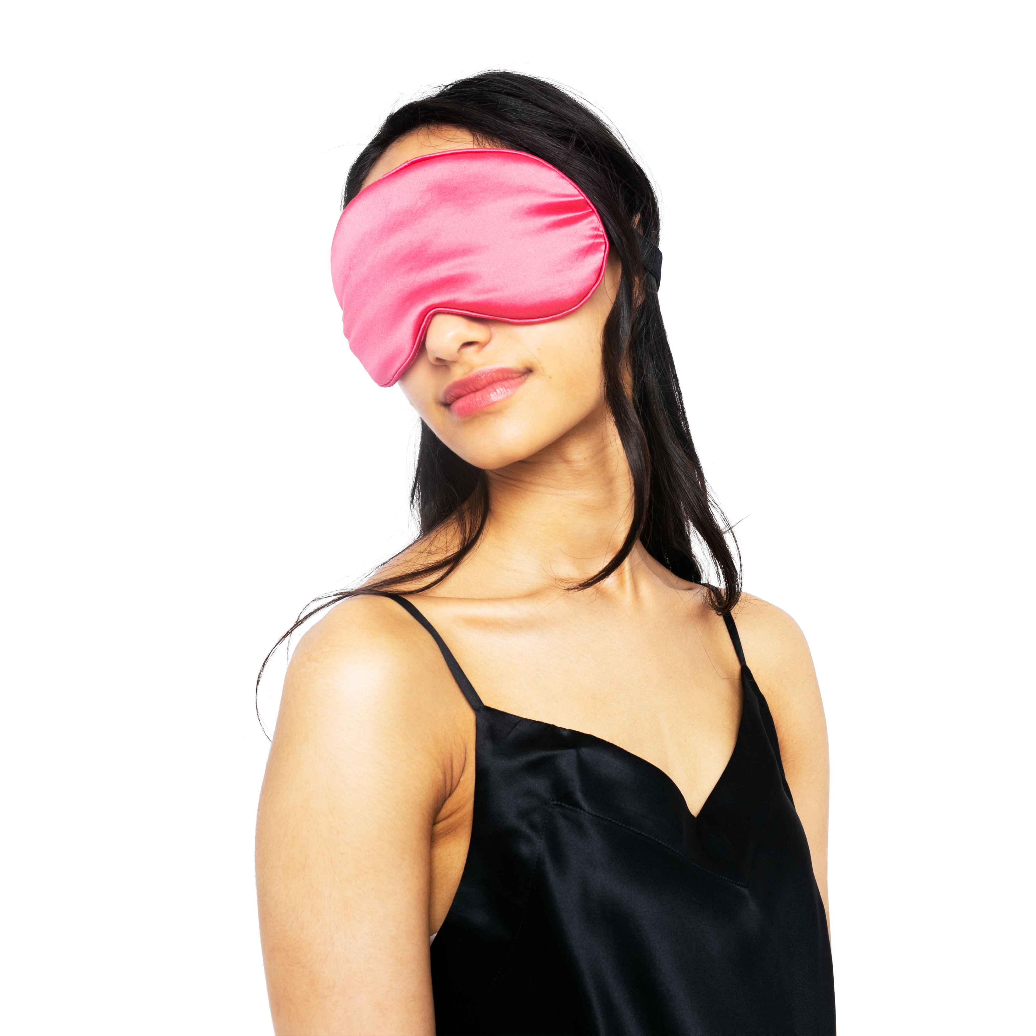 Beauty Silk Eye Mask with Velvet Band - MYK Silk #color_hot pink