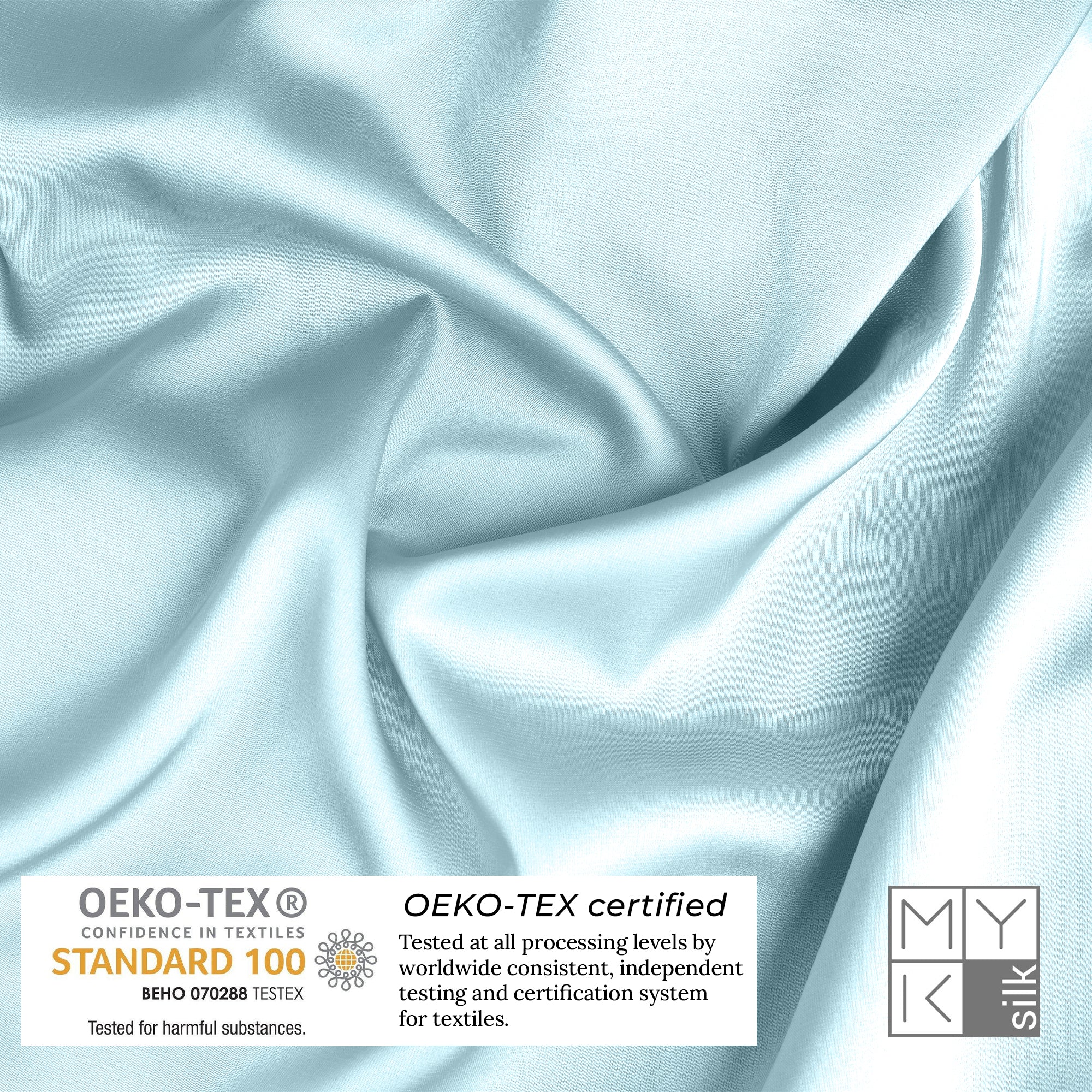 Products Luxury Mulberry Silk Pillowcase (25 momme) - MYK Silk #color_light blue
