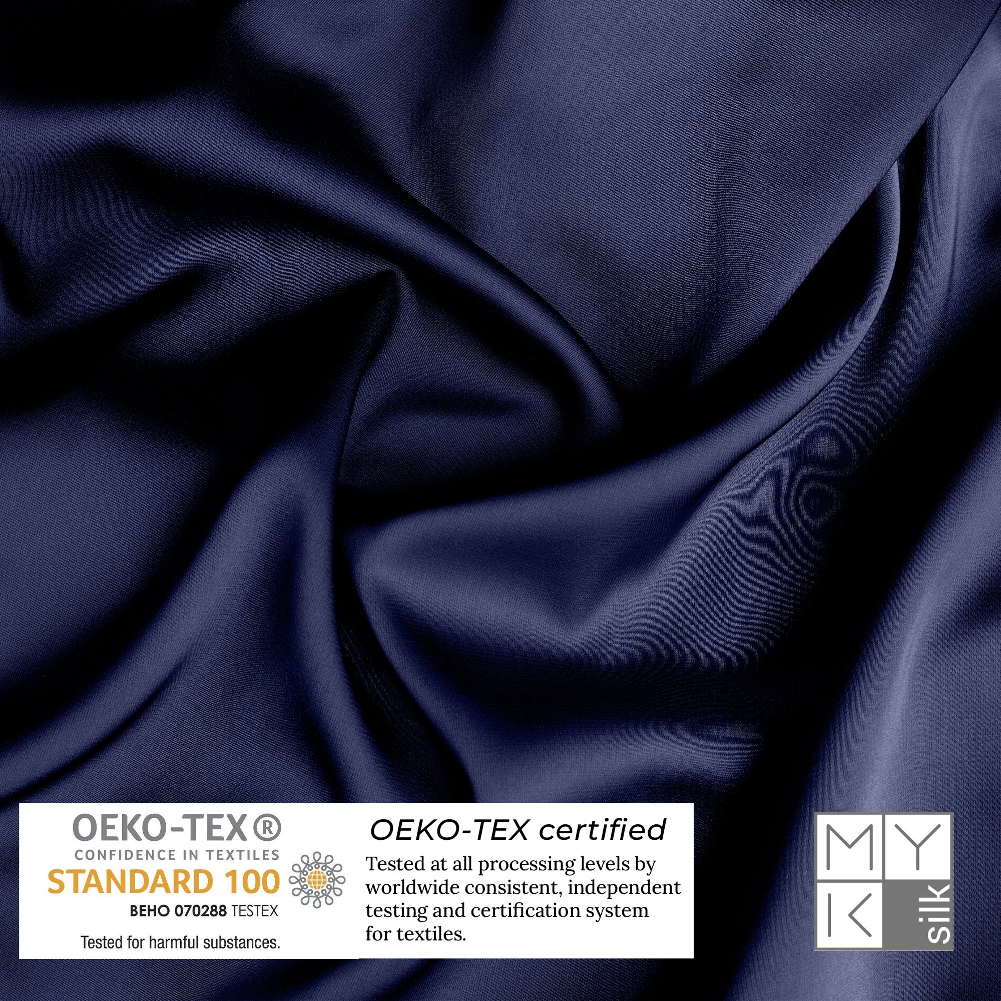 Products Luxury Mulberry Silk Pillowcase (25 momme) - MYK Silk #color_navy blue