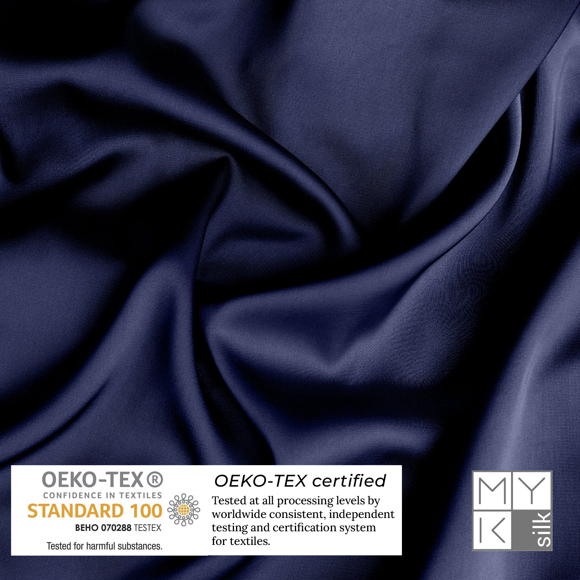 Products Luxury Mulberry Silk Pillowcase with Cotton Underside (25 momme) - MYK Silk #color_navy blue