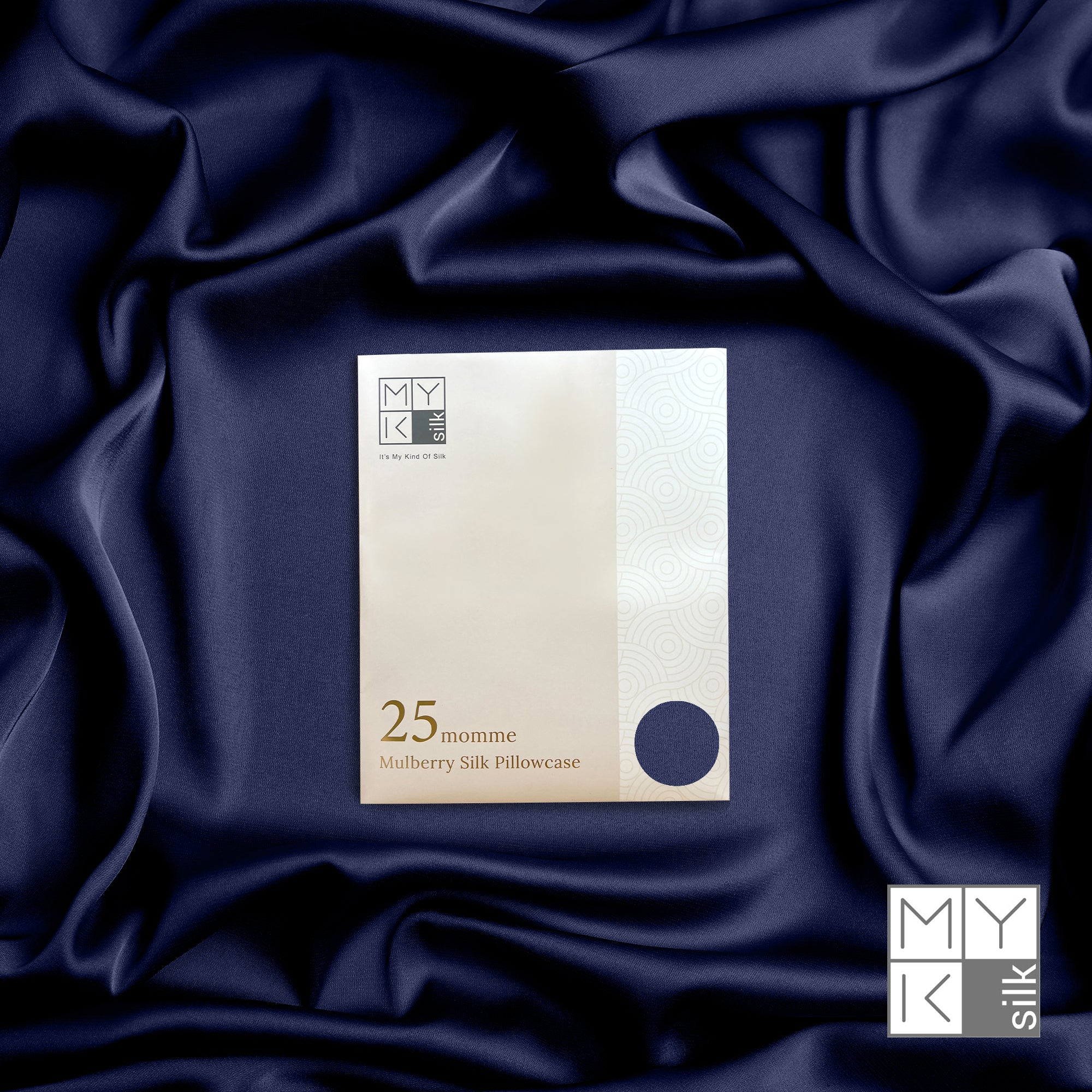 Products Luxury Mulberry Silk Pillowcase (25 momme) - MYK Silk #color_navy blue