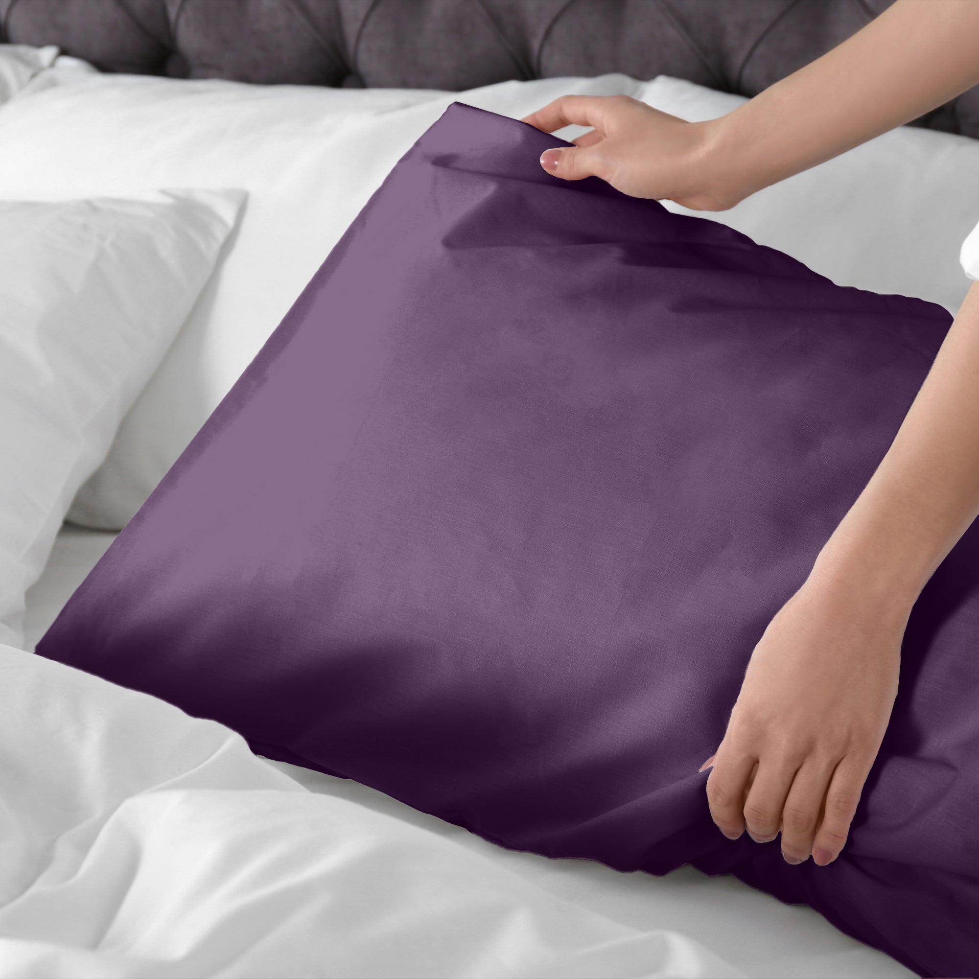 Products Luxury Mulberry Silk Pillowcase (25 momme) - MYK Silk #color_dark purple