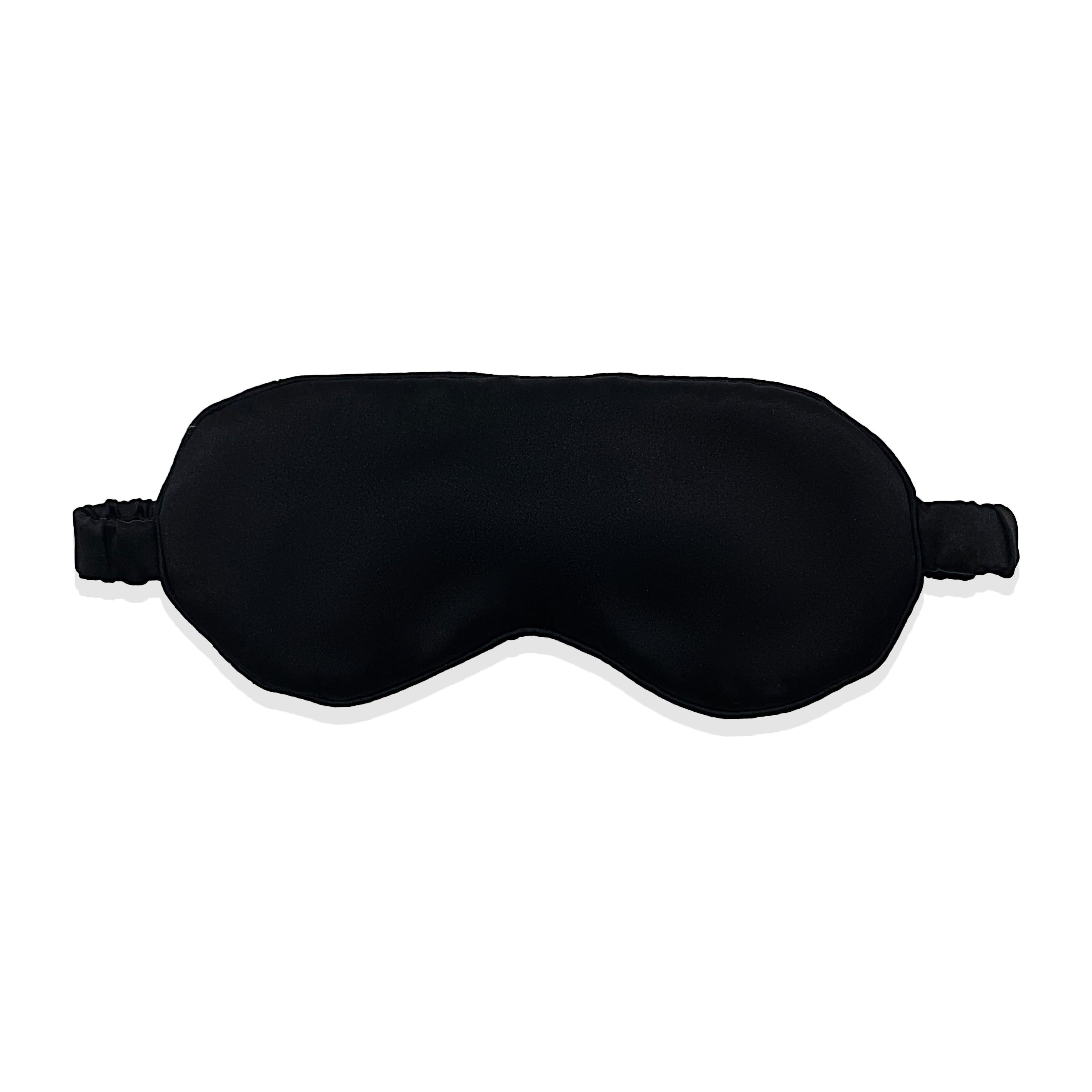 Luxury Silk Eye Mask with Silk-Covered Elastic Band (25 momme) - MYK Silk #color_black