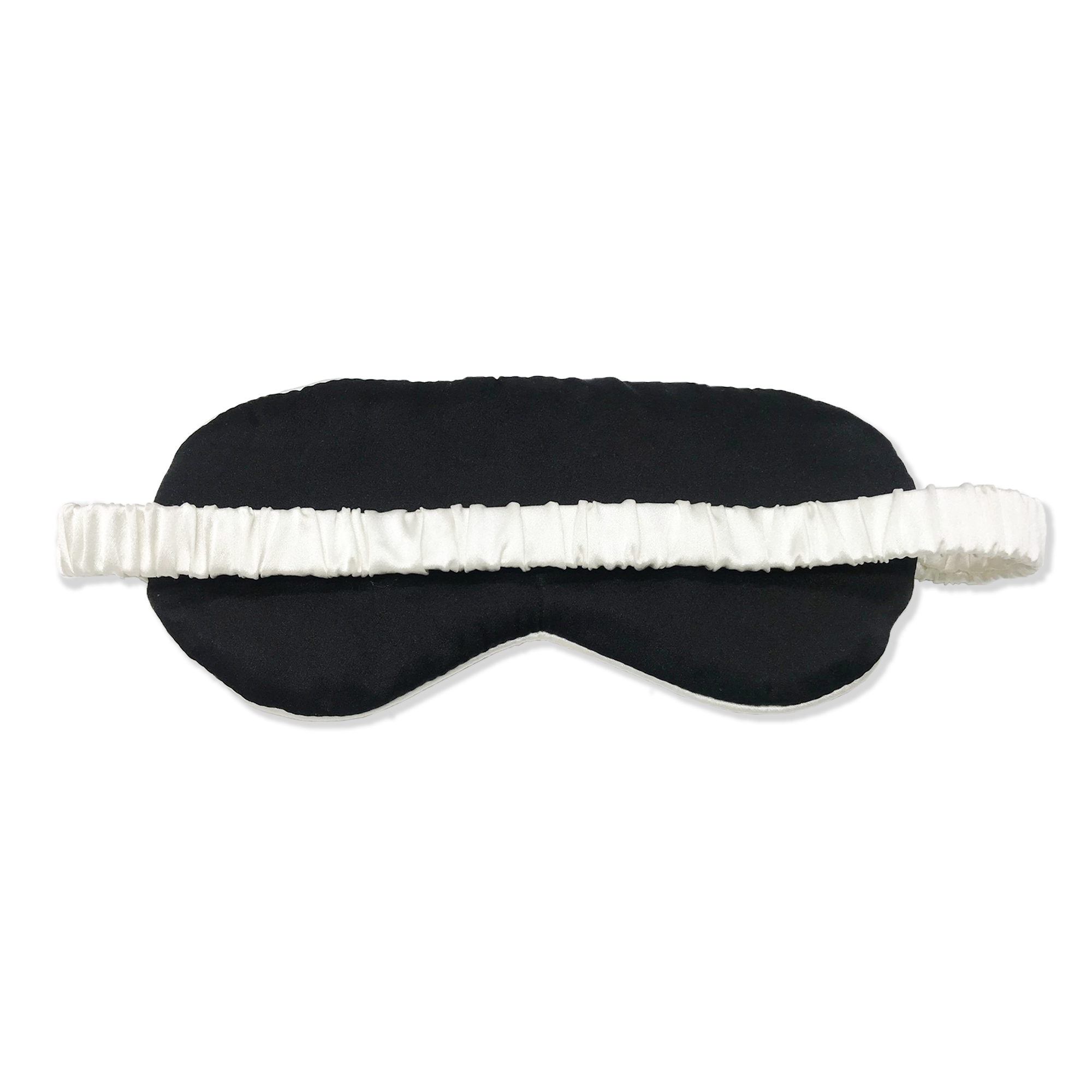 Luxury Silk Eye Mask with Silk-Covered Elastic Band (25 momme) - MYK Silk #color_ivory white