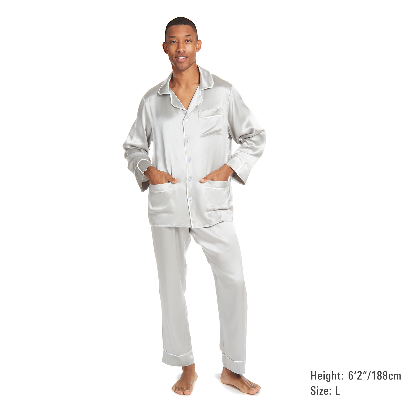 Men's Classic Long Silk Pajama Set