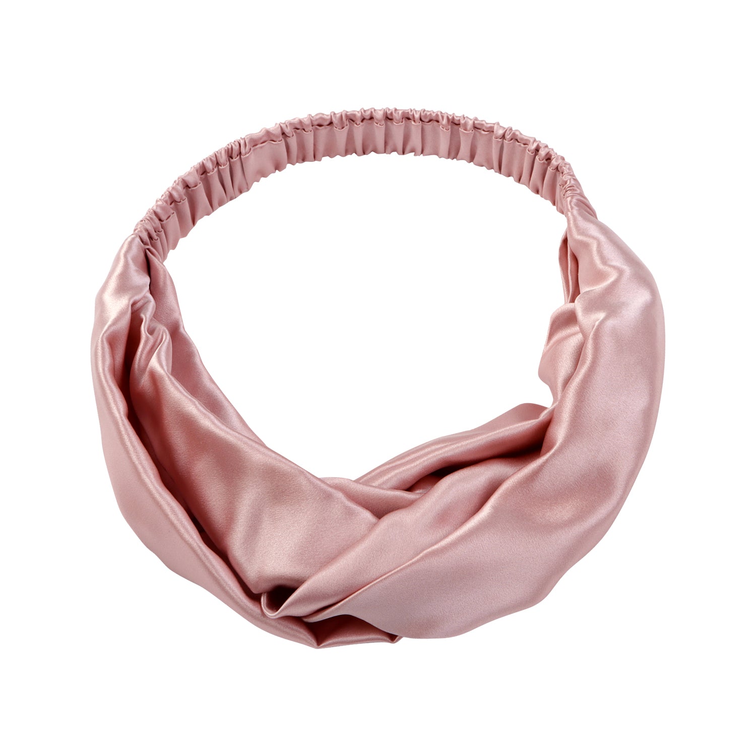 Twisted Silk Headband with Elastic Band #color_pink
