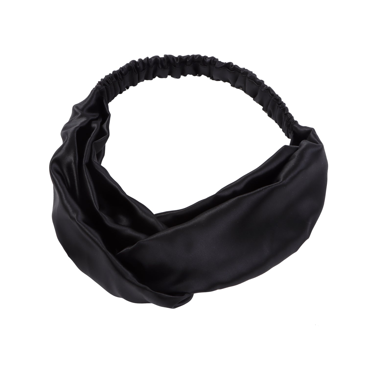 Twisted Silk Headband with Elastic Band #color_black