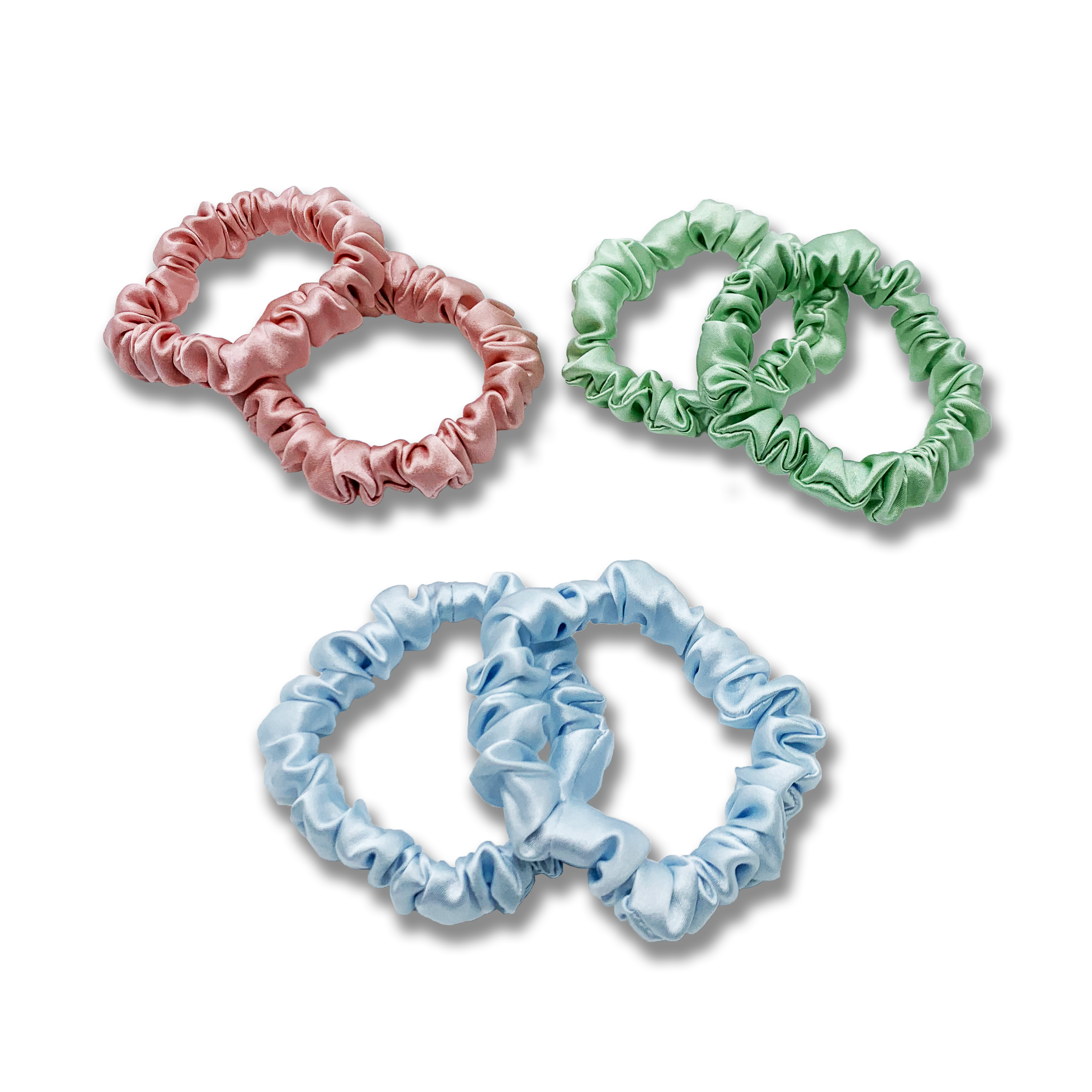 Small Silk Scrunchies (Pack of 6) - MYK Silk #color_pastel pack