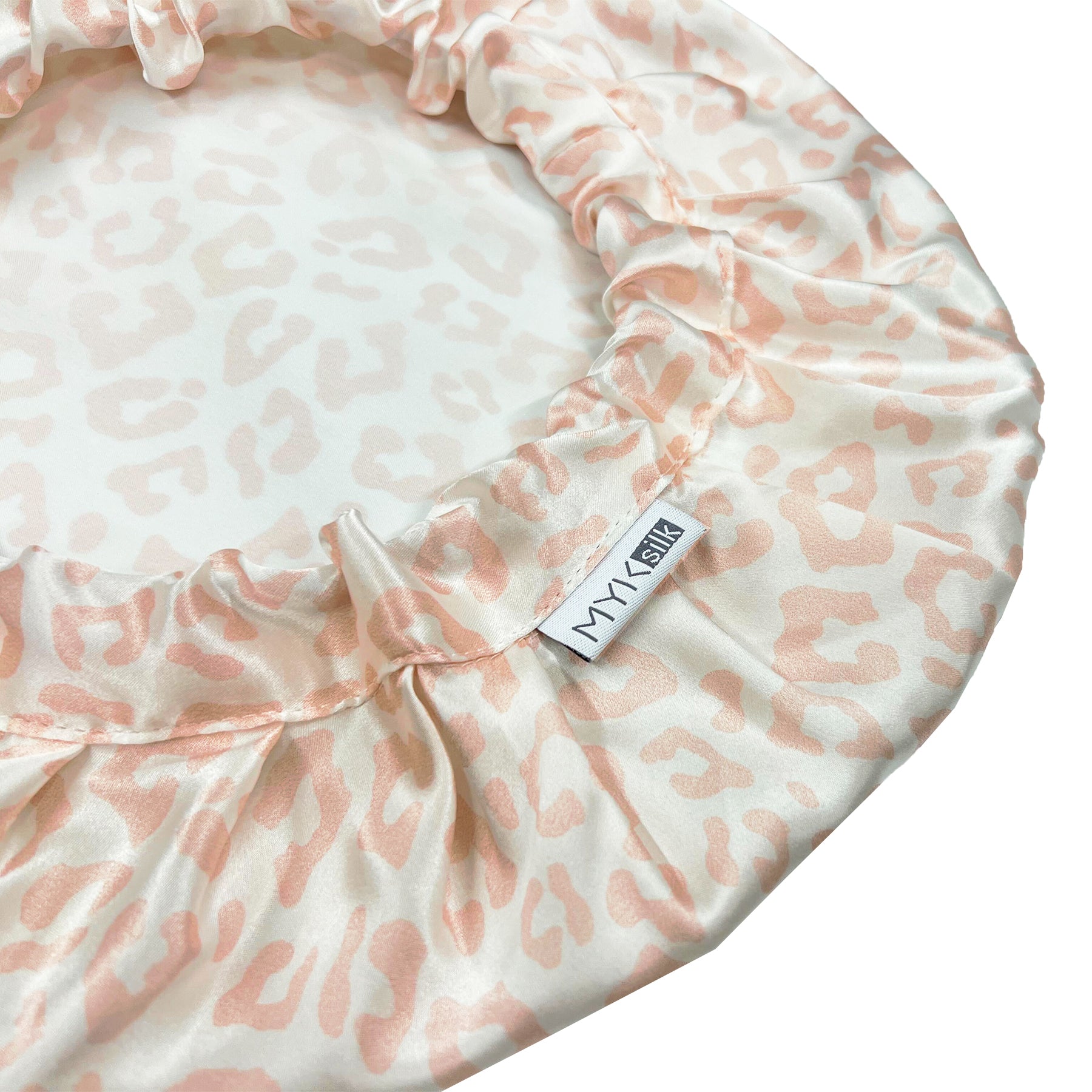 Silk Night Sleeping Cap Bonnet with Comfort Elastic Band - MYK Silk #color_leopard