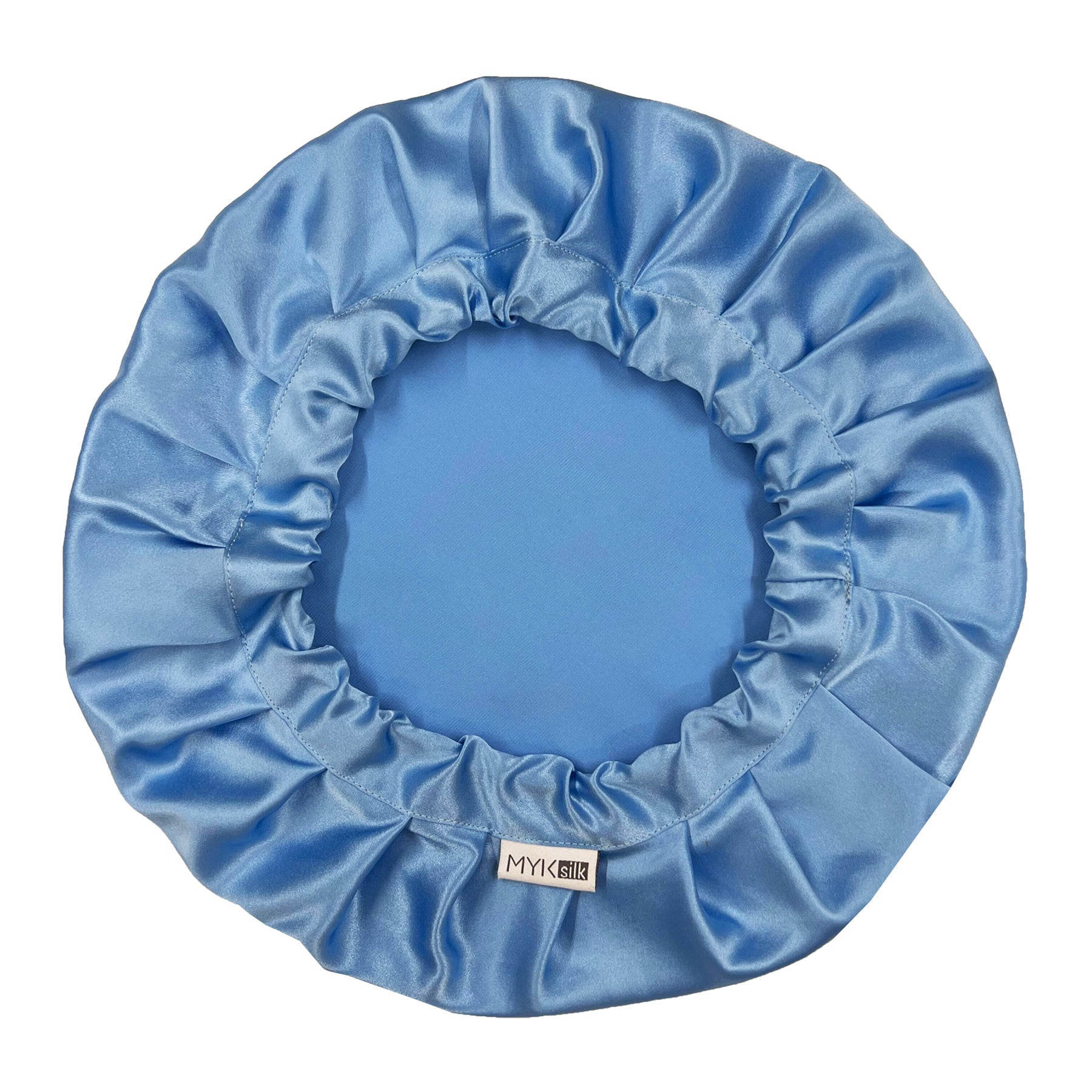 Silk Night Sleeping Cap Bonnet with Comfort Elastic Band - MYK Silk #color_blue