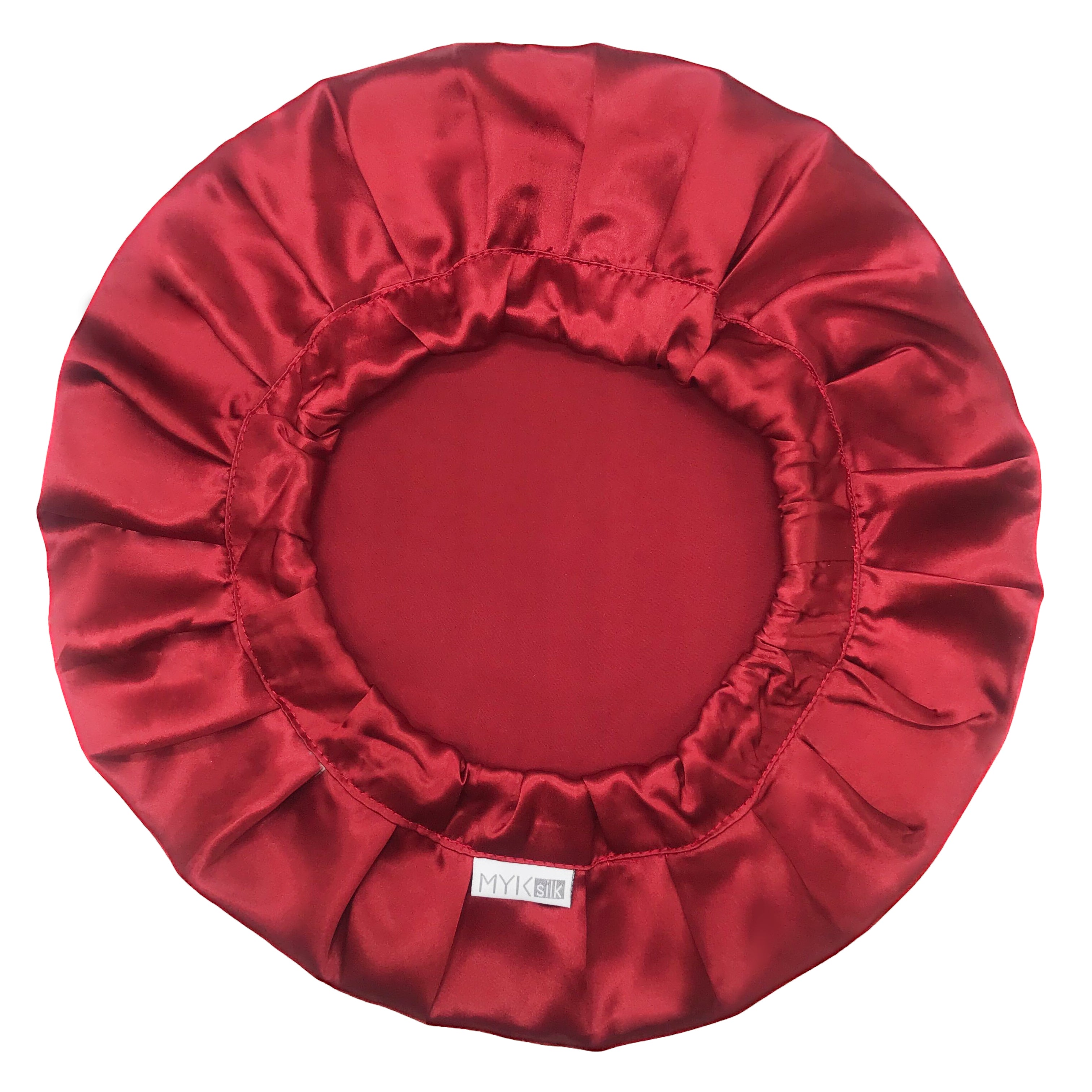 Silk Night Sleeping Cap Bonnet with Comfort Elastic Band - MYK Silk #color_burgundy