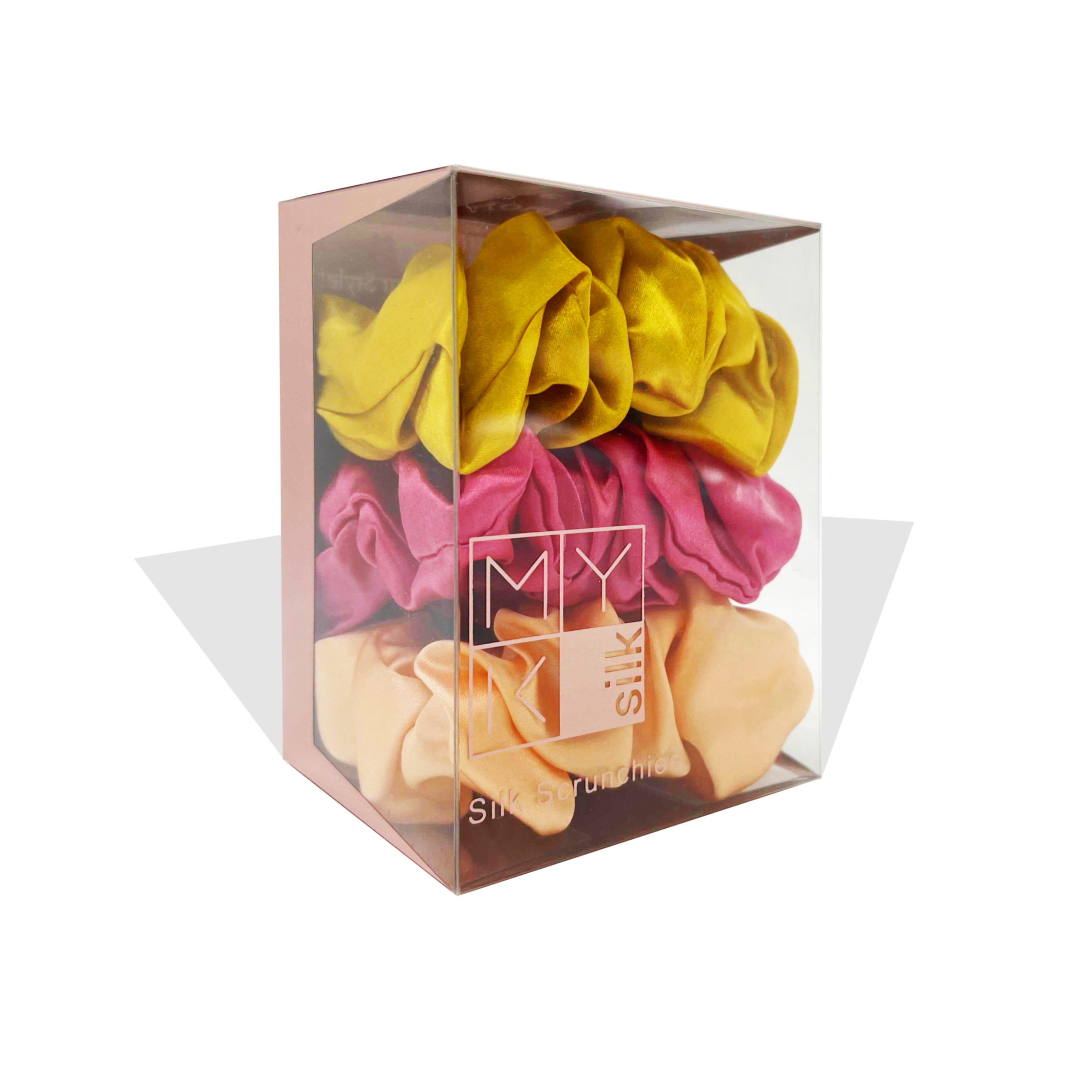 Large Silk Scrunchies (Pack of 3) - MYK Silk #color_sunset pack